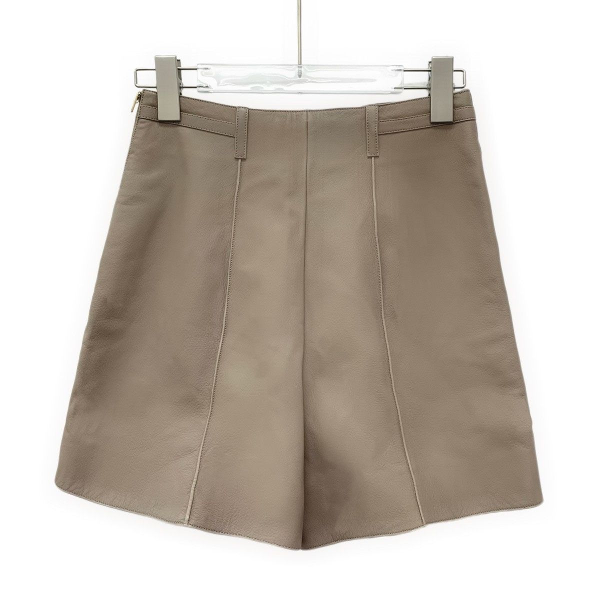 Hermes Hermes Brown Lambskin Leather Casual Shorts K26WX Size 24" / US 00 / IT 34 - 2 Thumbnail