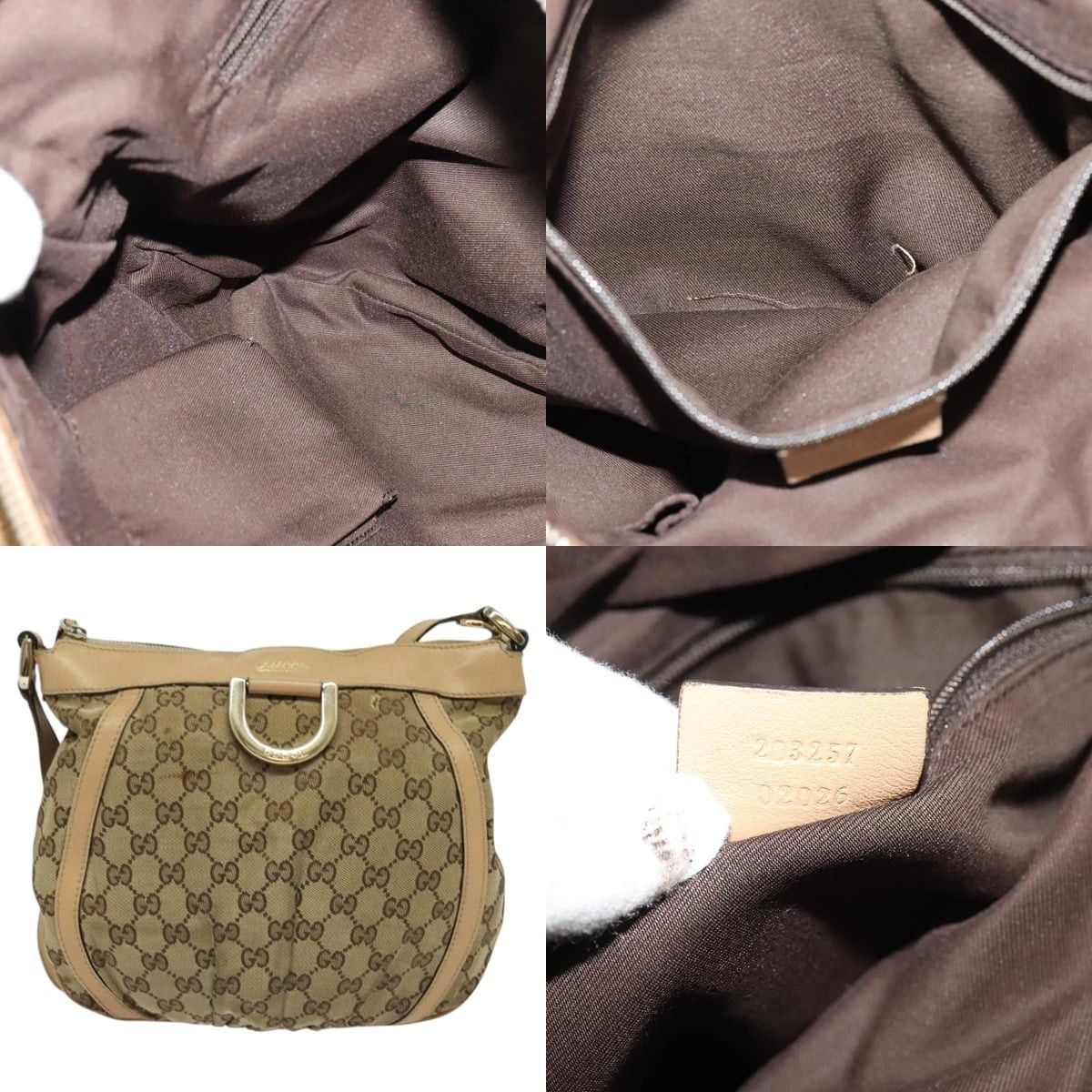 Gucci GUCCI GG Canvas Shoulder Bag Beige Gold Size ONE SIZE - 10 Thumbnail
