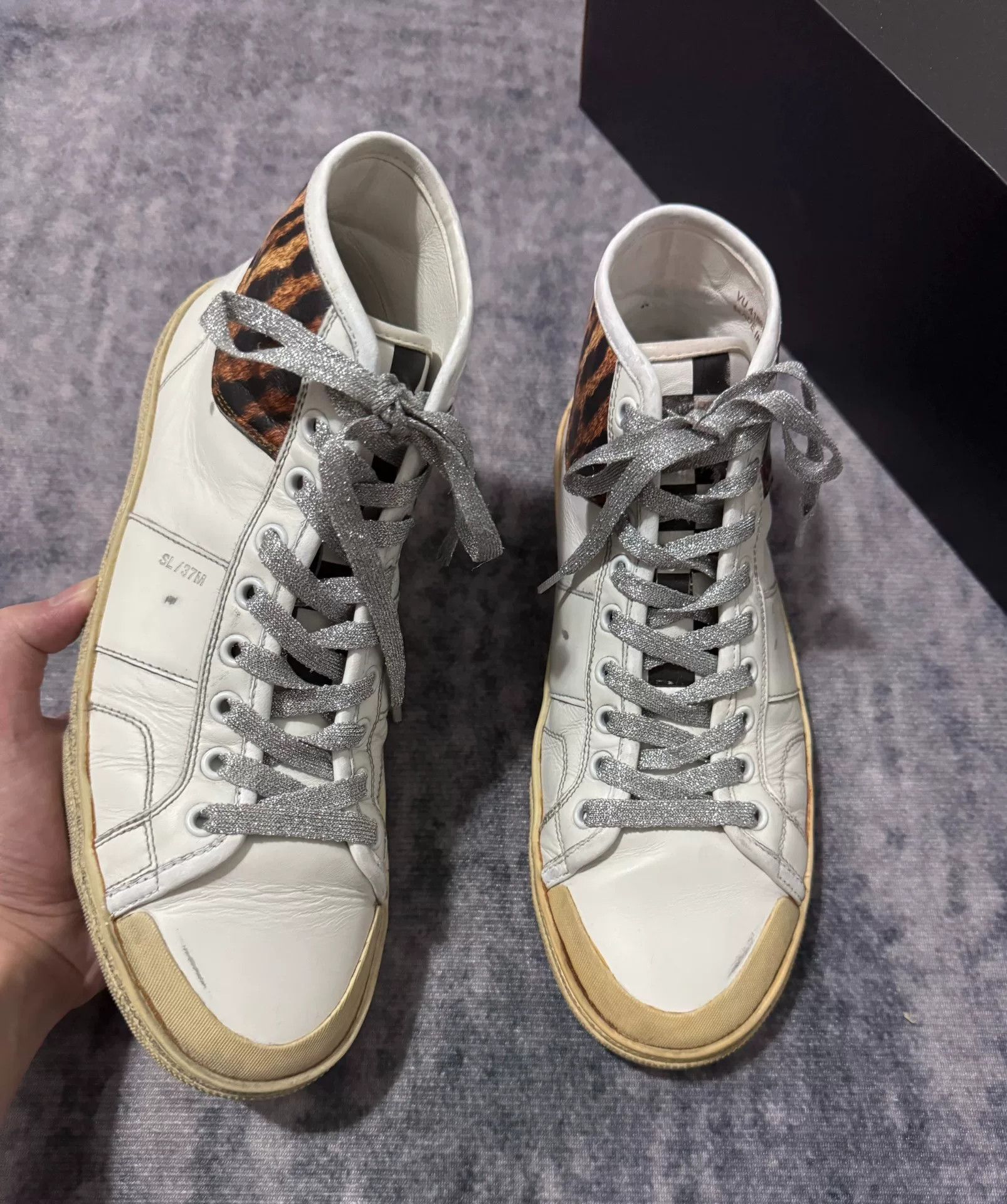 Saint Laurent Paris Saint Laurent High-Top Sneakers Size US 7 / EU 40 - 1 Thumbnail