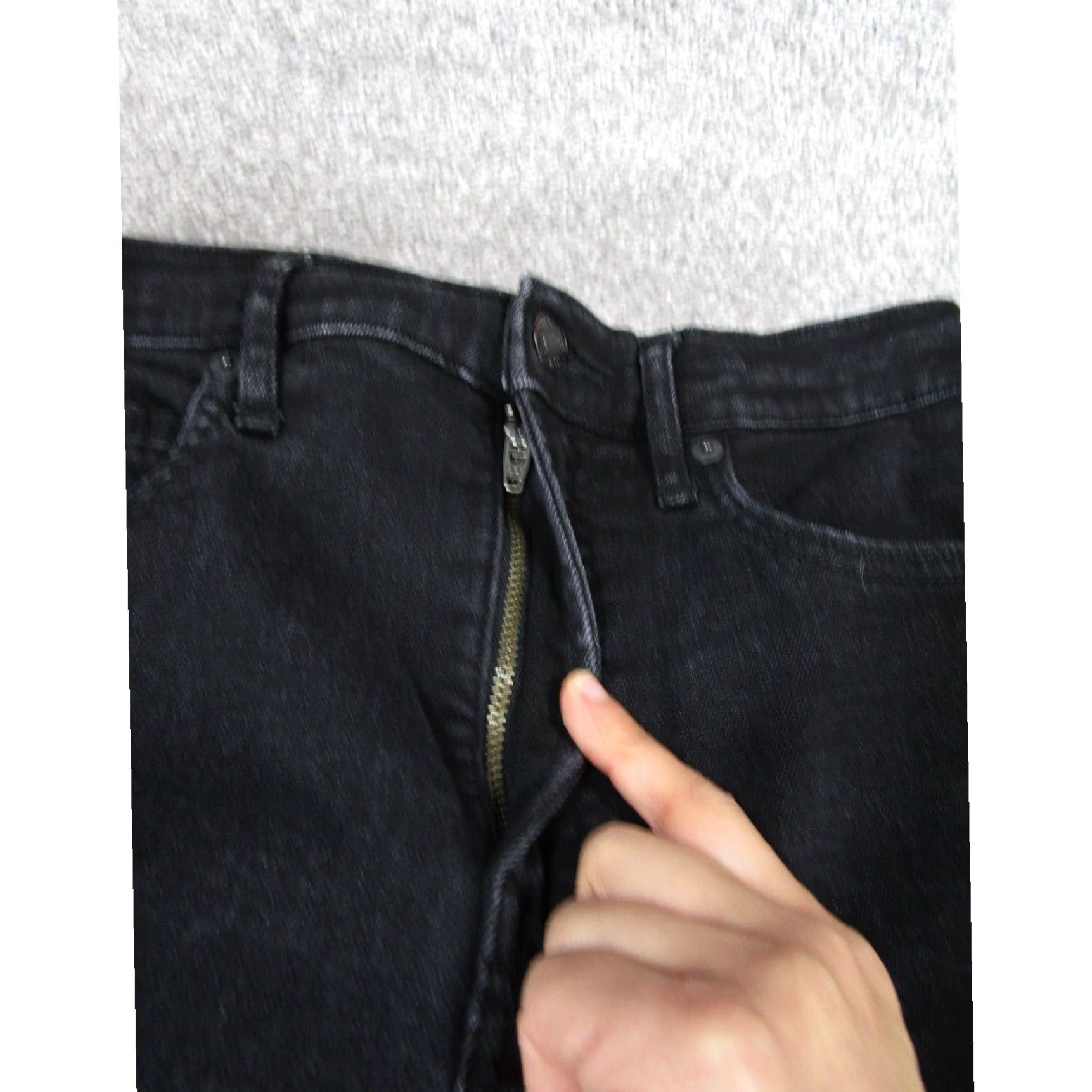 Everlane Womens Everlane Jeans Authentic Stretch Skinny Black Denim XL Extra Large Size 29" - 2 Thumbnail
