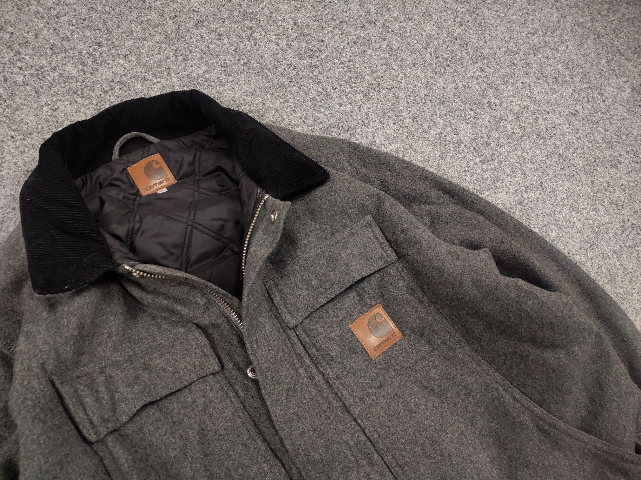 Carhartt Carhartt Wool Bray Logo Arctic Pocket Vintage coat Jacket Size US XL / EU 56 / 4 - 8 Thumbnail
