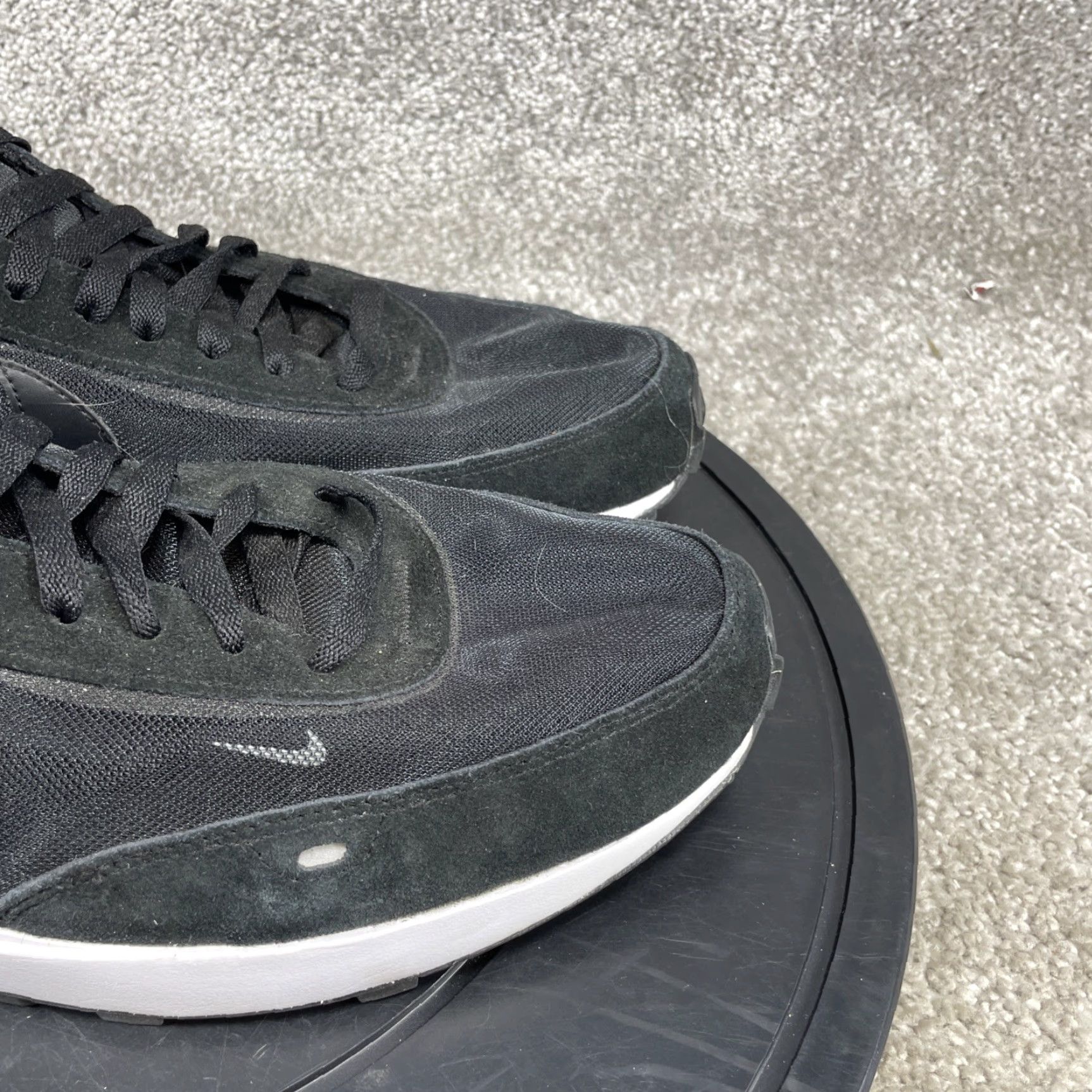 Nike Nike Waffle One Shoes Mens Size 11.5 Black Leather Casual Sneaker Size US L / EU 52-54 / 3 - 2 Thumbnail