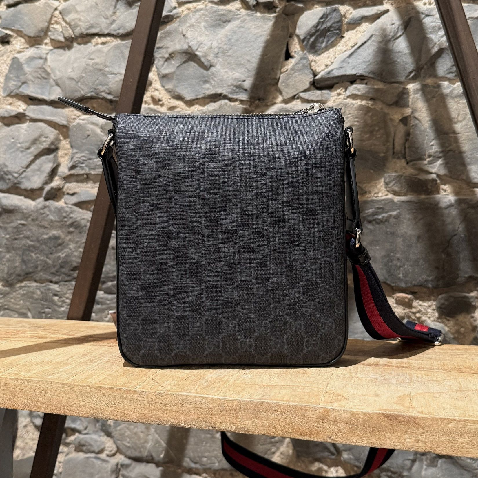 Gucci Gucci Black GG Supreme Small Crossbody Messenger Bag Size ONE SIZE - 7 Thumbnail