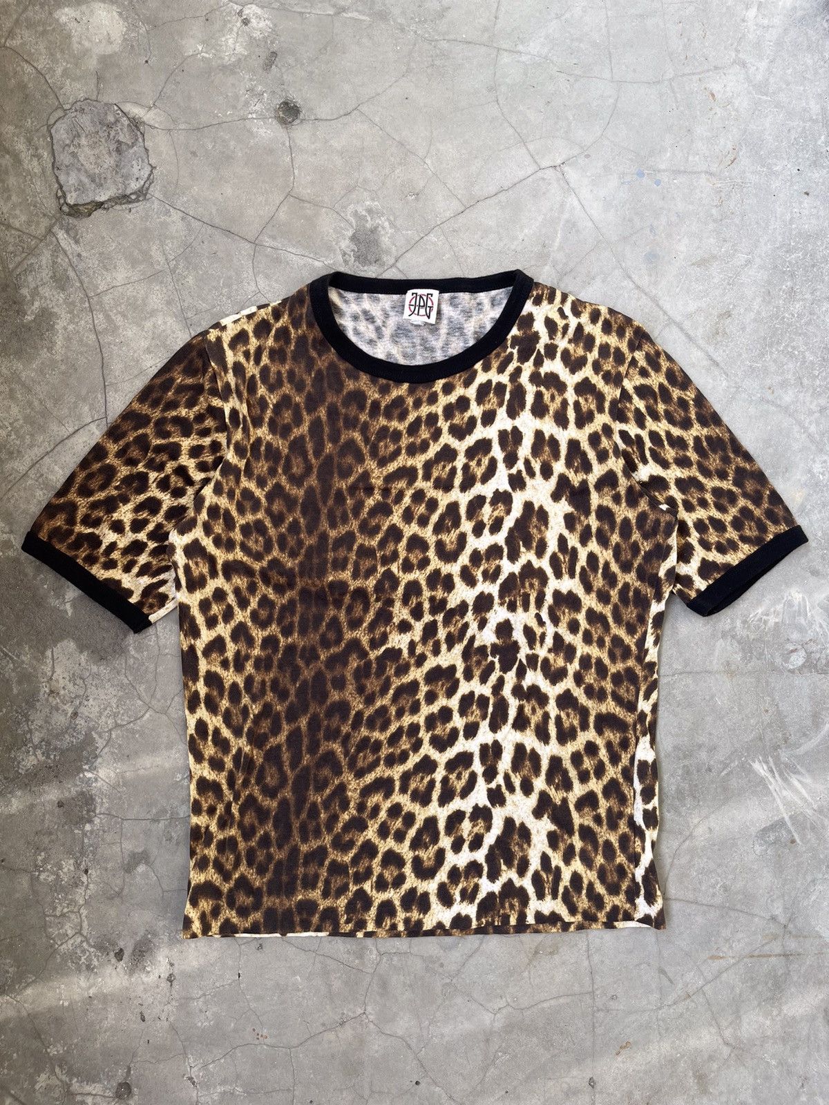 image of 90's Jean Paul Gaultier Leopard Tee, Men's (Size Small)