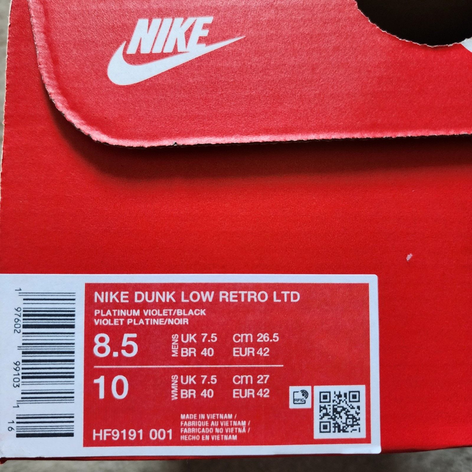 Nike Nike Dunk Low Black Platinum Violet Croc Brand New Sz 8.5 Size US 8.5 / EU 41-42 - 9 Thumbnail