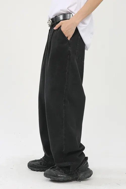 Japanese Brand × Jean Black Vintage Wash Straight Jeans Size US 32 / EU 48 - 4 Thumbnail