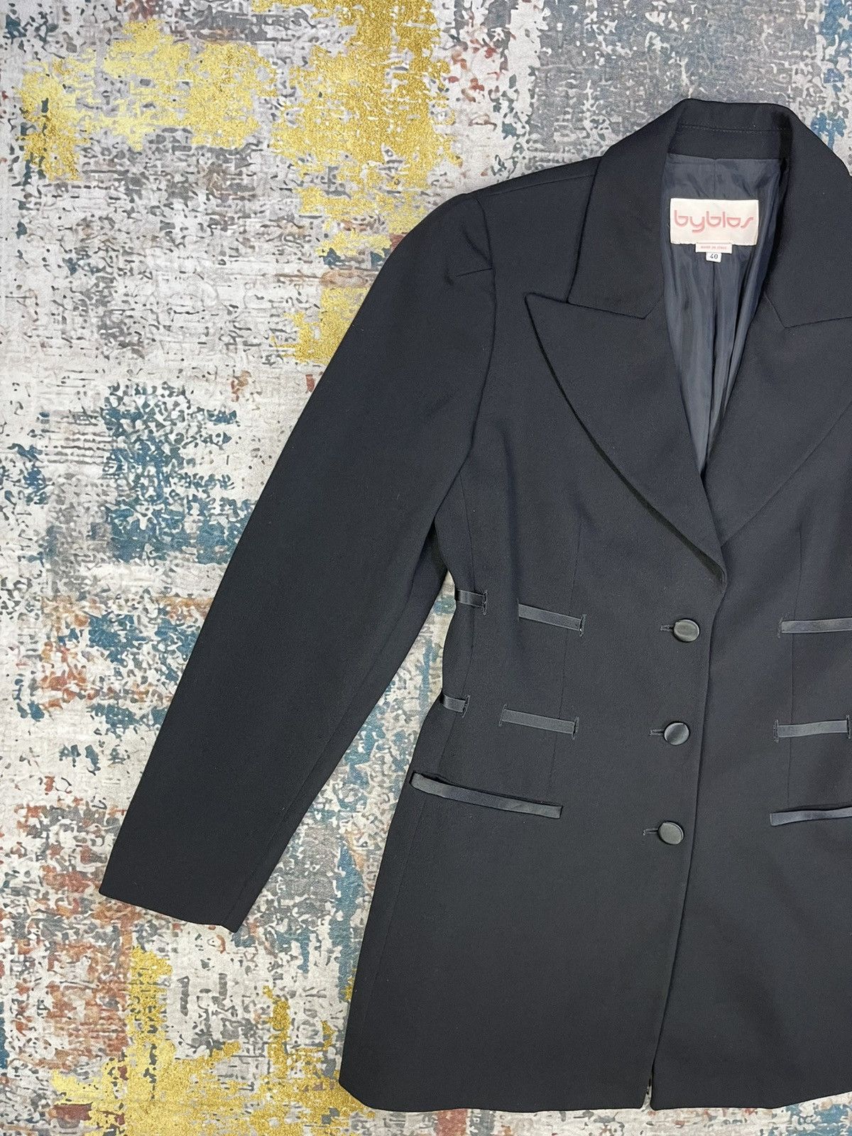 Byblos Byblos Italy Waist Ribbon Avant Garde Power Blazer Size S / US 4 / IT 40 - 4 Thumbnail