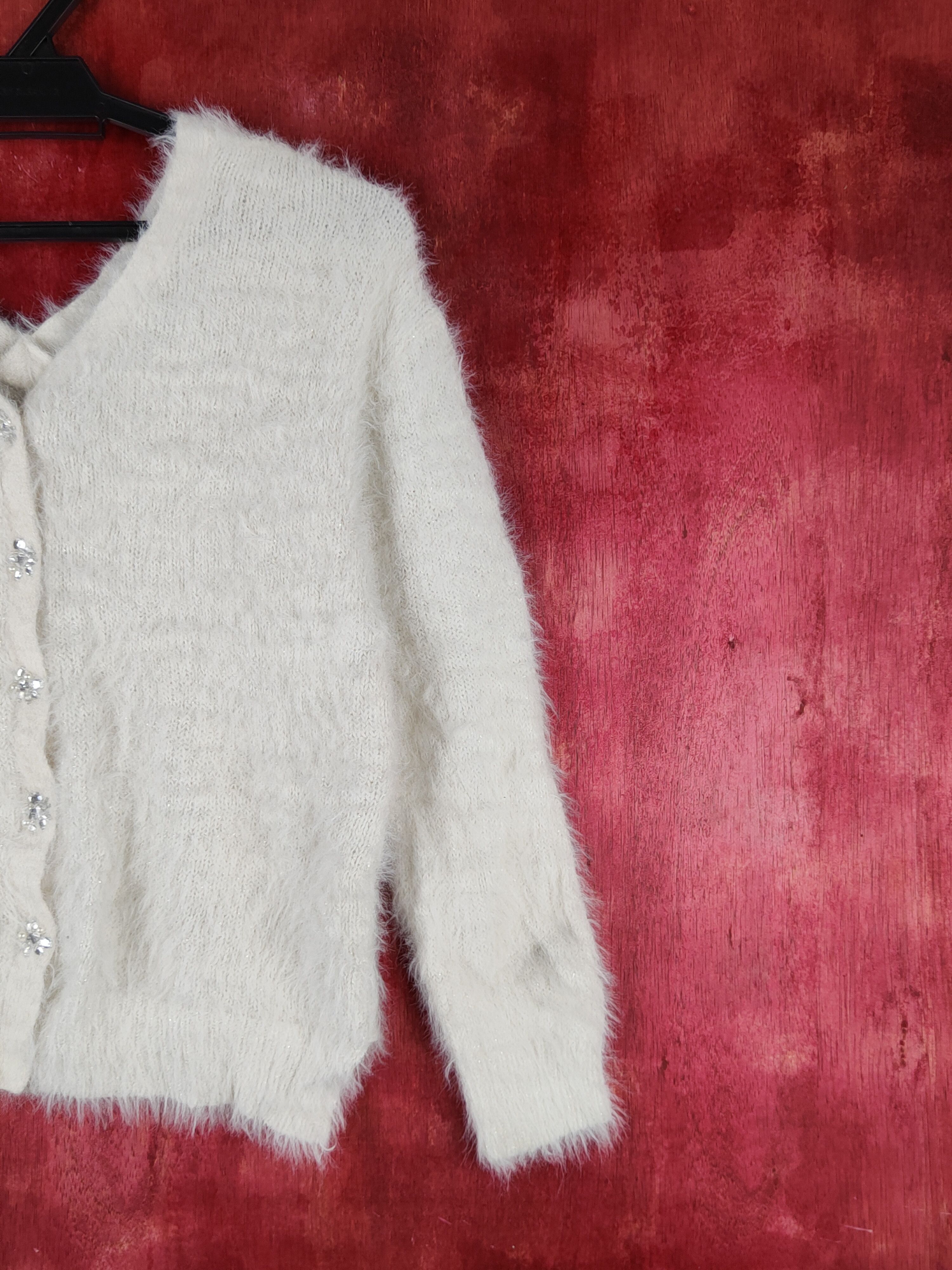 Homespun Knitwear × Japanese Brand May Pretty White Shag Shaggy Fur Mohair Knitwear #S1963 Size XS / US 0-2 / IT 36-38 - 5 Thumbnail