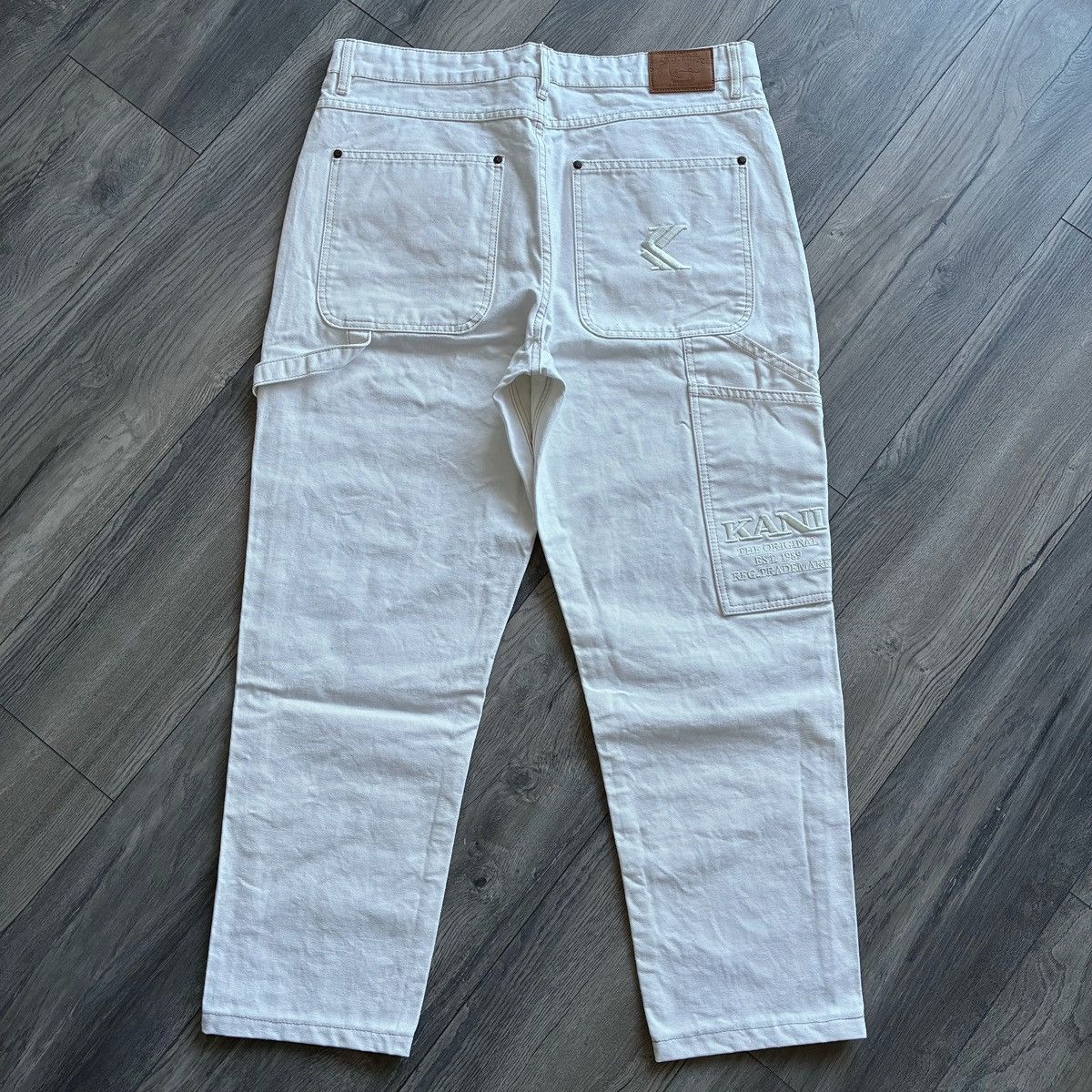 Karl Kani Y2K KARL KANI White Canvas Carpenter Pants Size US 36 / EU 52 - 6 Thumbnail