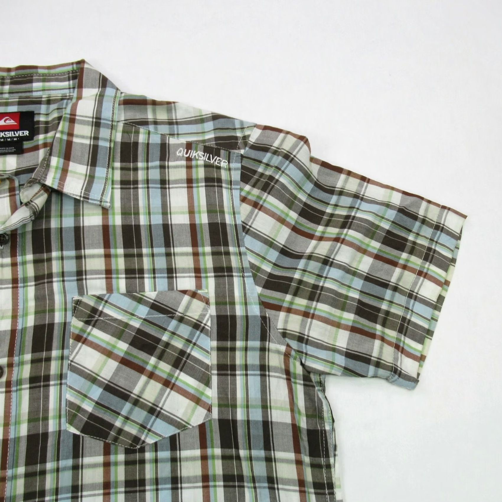 Quiksilver Quiksilver Shirt Mens Medium Plaid Short Sleeve Button Front Pockets Size US M / EU 48-50 / 2 - 3 Thumbnail