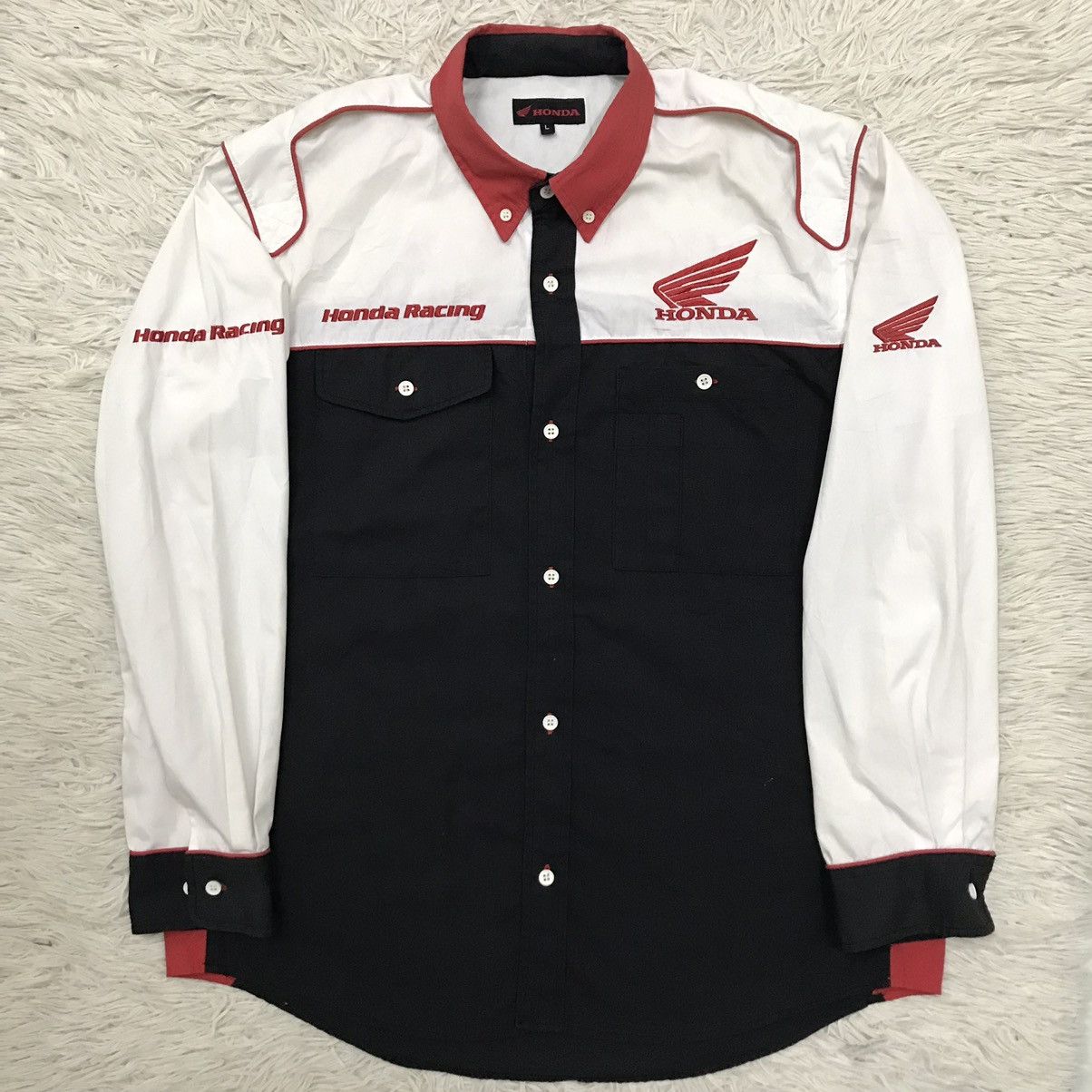 Honda VINTAGE HONDA RACING MOTORSPORT BUTTON UP SHIRT Size US L / EU 52-54 / 3 - 9 Thumbnail