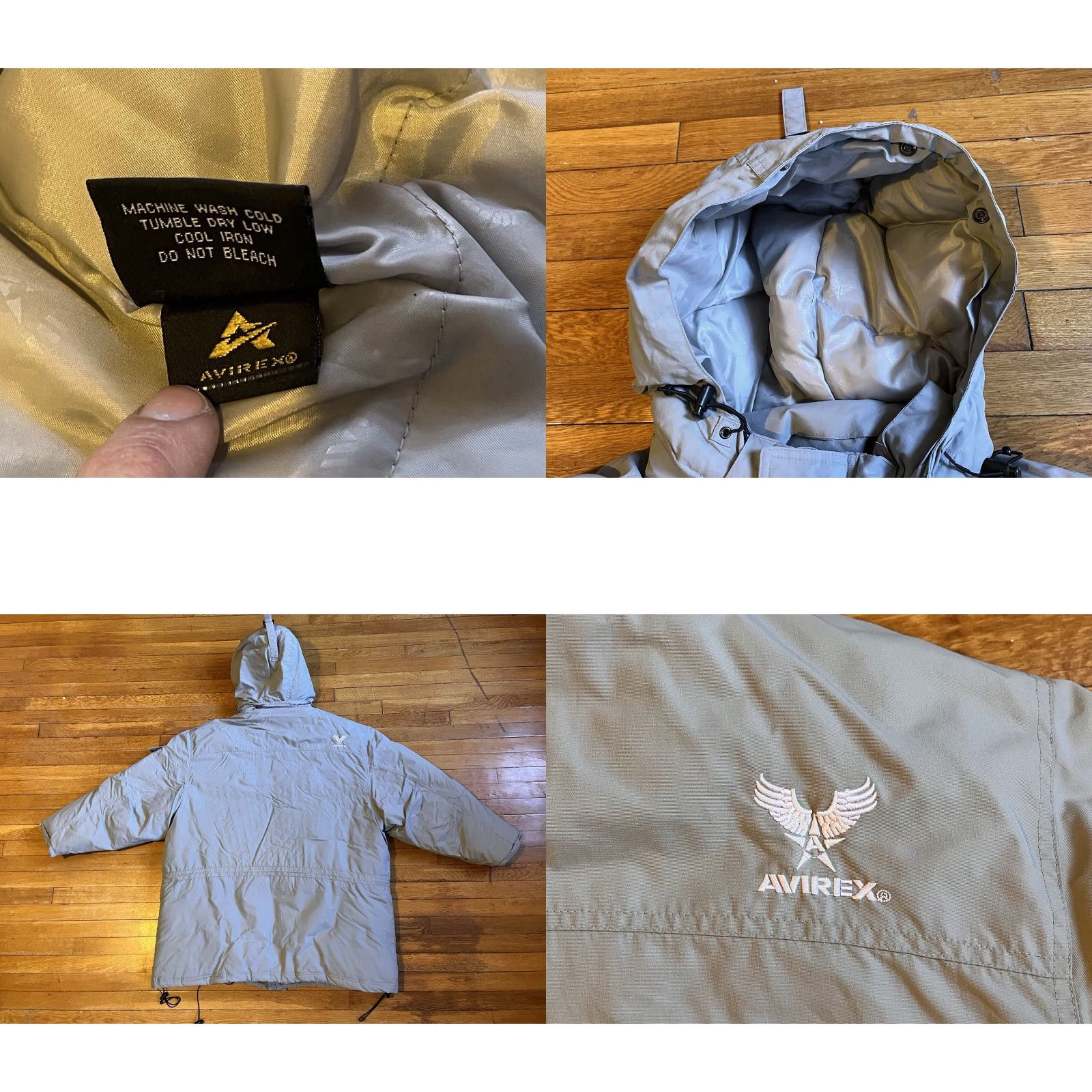 Avirex VINTAGE Avirex Hooded Puffer Jacket Men’s 4XL Grey Y2K Jacket Size US XXL / EU 58 / 5 - 9 Thumbnail