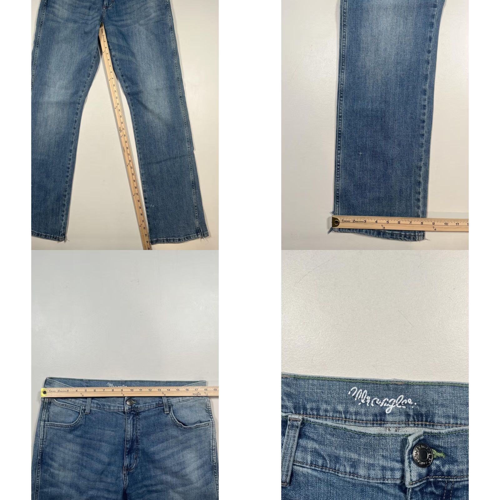 Wrangler Wrangler Jeans Mens 38x36 Blue Relaxed Straight Denim Distressed Med Wash Size US 38 / EU 54 - 8 Thumbnail