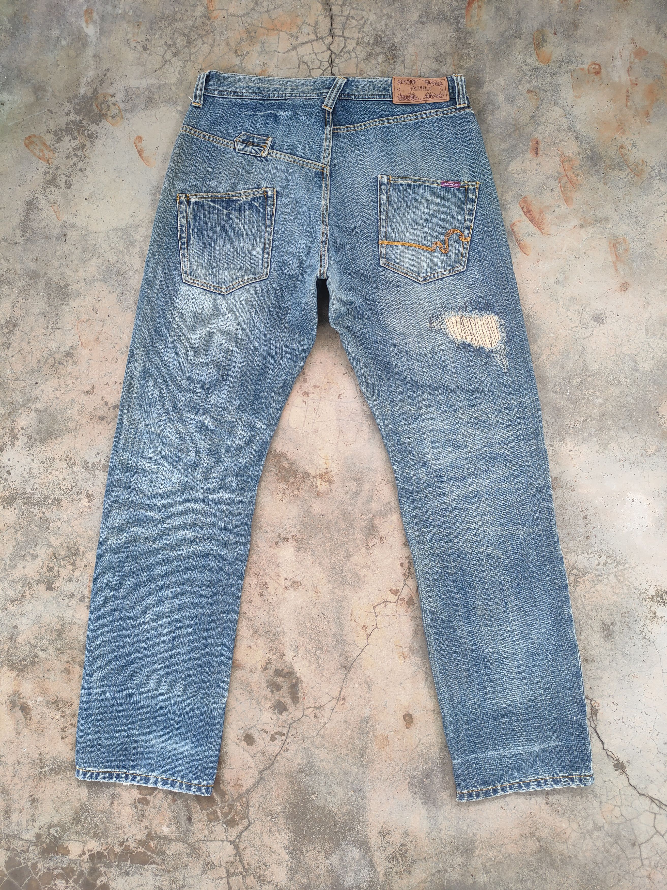 Japanese Brand # VINTAGE JAPANESE FADED DISTRESSED JEAN DENIM PANTS Size US 34 / EU 50 - 9 Thumbnail