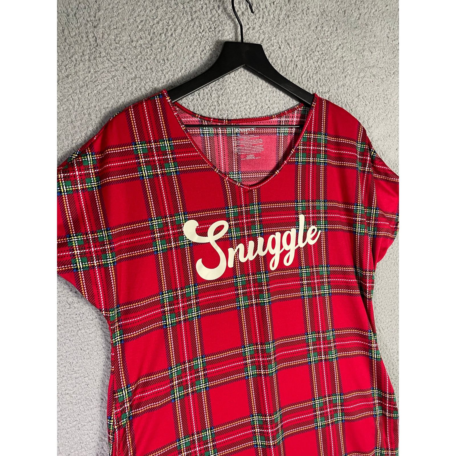 Other Joyspun Women's Red Plaid Nightgown Pajama Shirt Size Small Size ONE SIZE - 6 Thumbnail