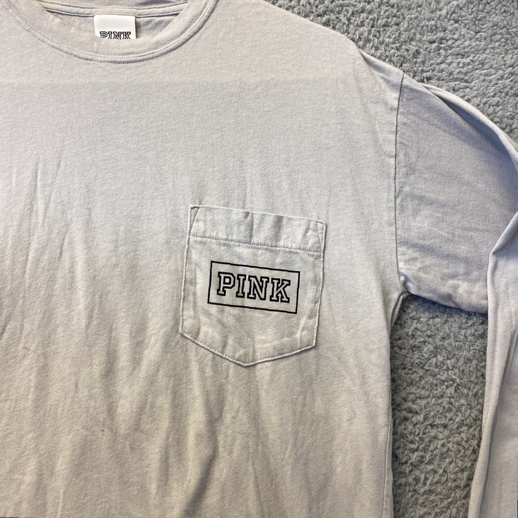 Pinko PINK Victoria's Secret Shirt Long Sleeve Women XS Gray T-Shirt 39-7 All Seasons Casual Size XS / US 0-2 / IT 36-38 - 2 Thumbnail