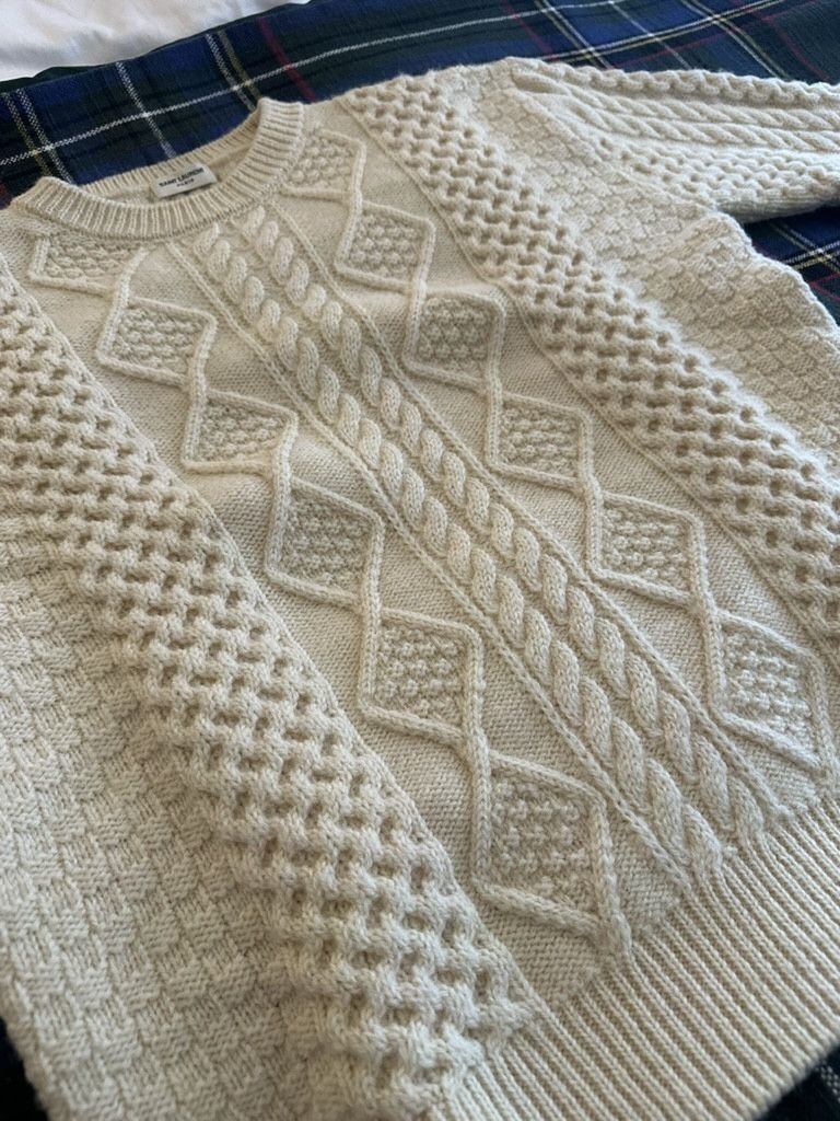 Saint Laurent Paris Aran Wool Sweater Size US S / EU 44-46 / 1 - 4 Thumbnail