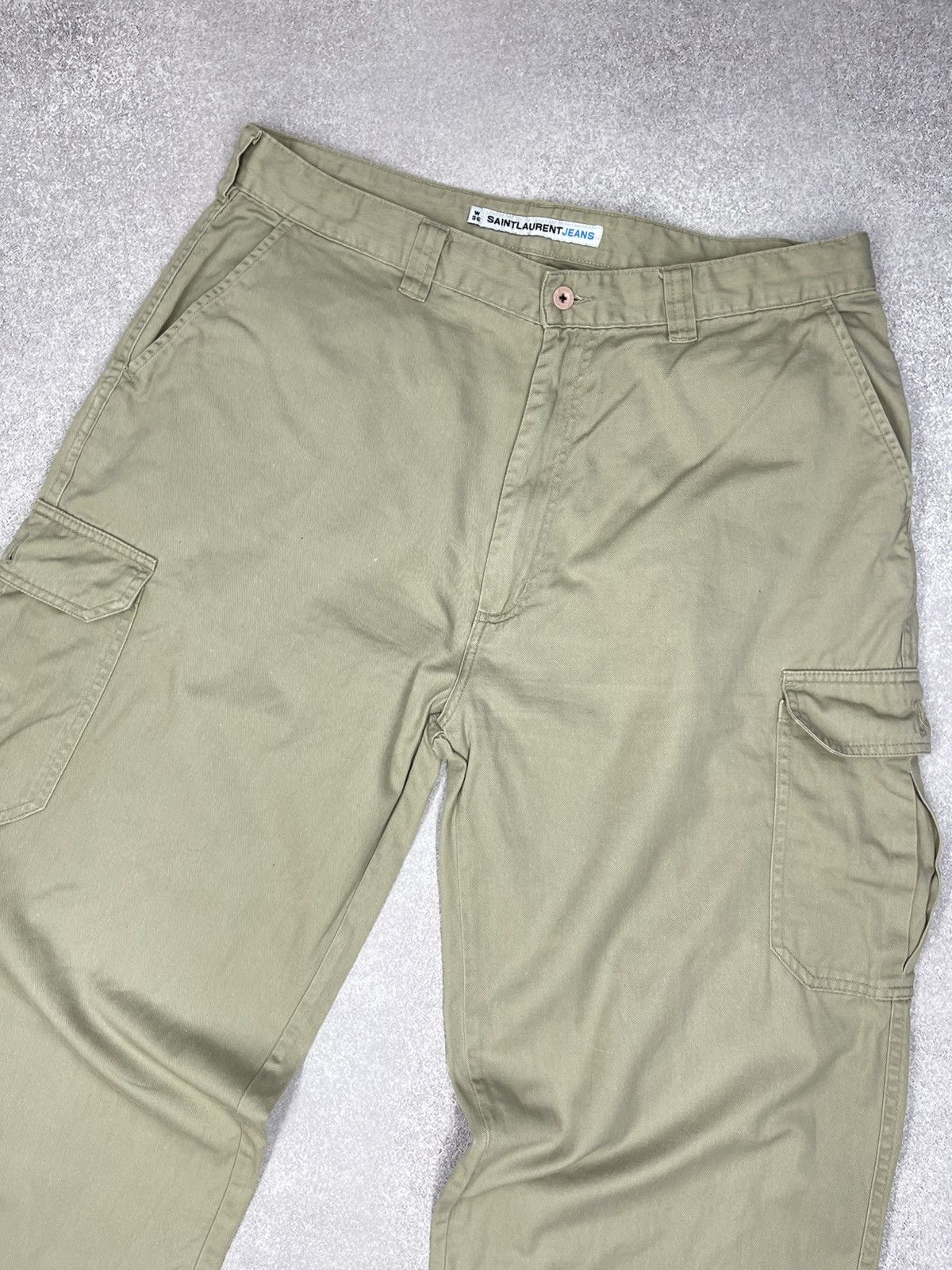 Vintage × Yves Saint Laurent Vintage Yves Saint Laurent Paris Cargo Pants Beige Designer Size US 36 / EU 52 - 7 Thumbnail