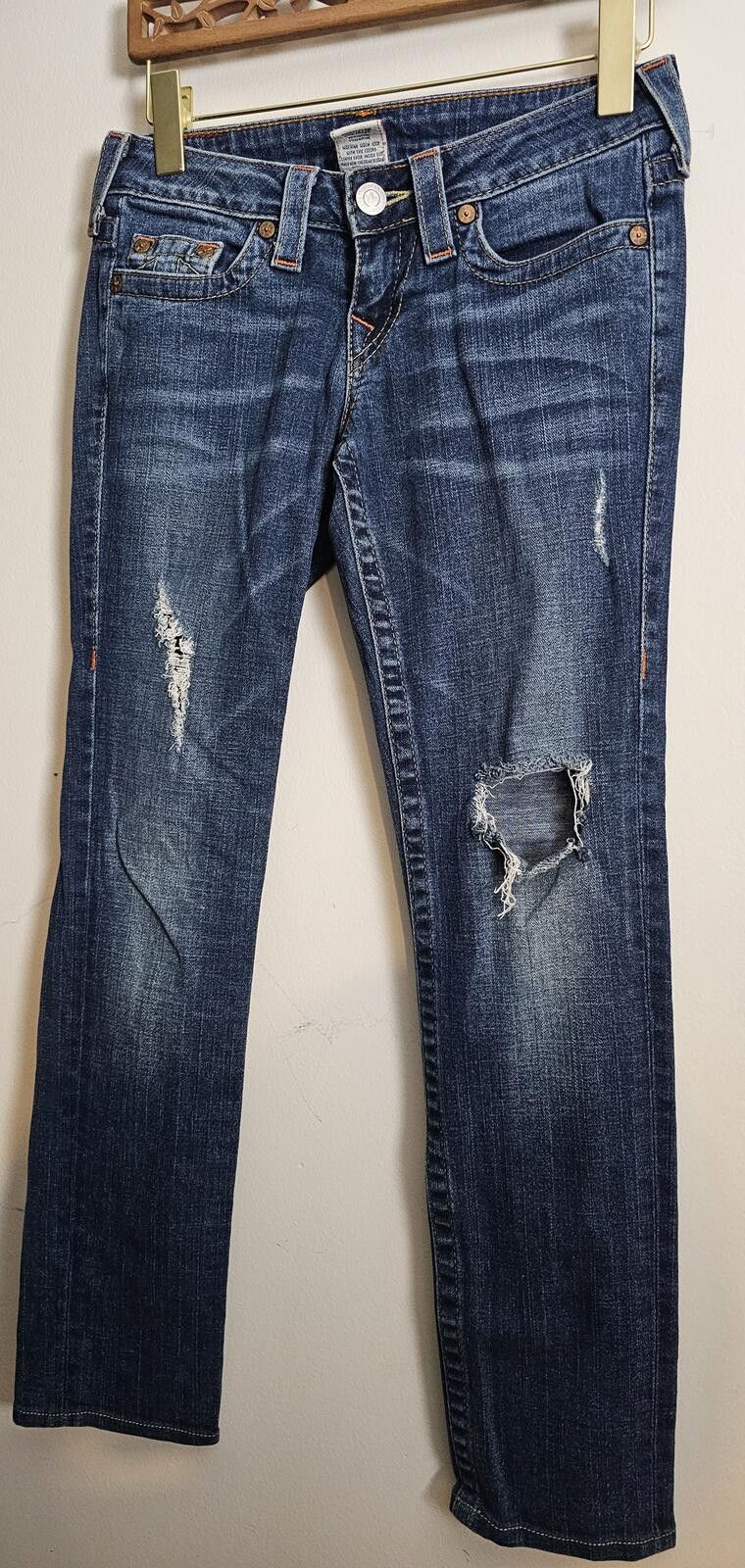 True Religion True Religion Jeans Womens Size 26 Skinny Distressed Denim Size 26" / US 2 / IT 38 - 2 Thumbnail