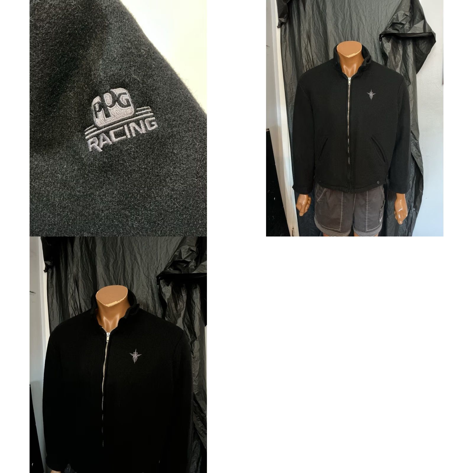 Vintage VINTAGE Troy Lee Designs PPG Racing Black Wool Full Zip Lined Jacket Mens M US Made Bomber Jacket Size US M / EU 48-50 / 2 - 8 Thumbnail