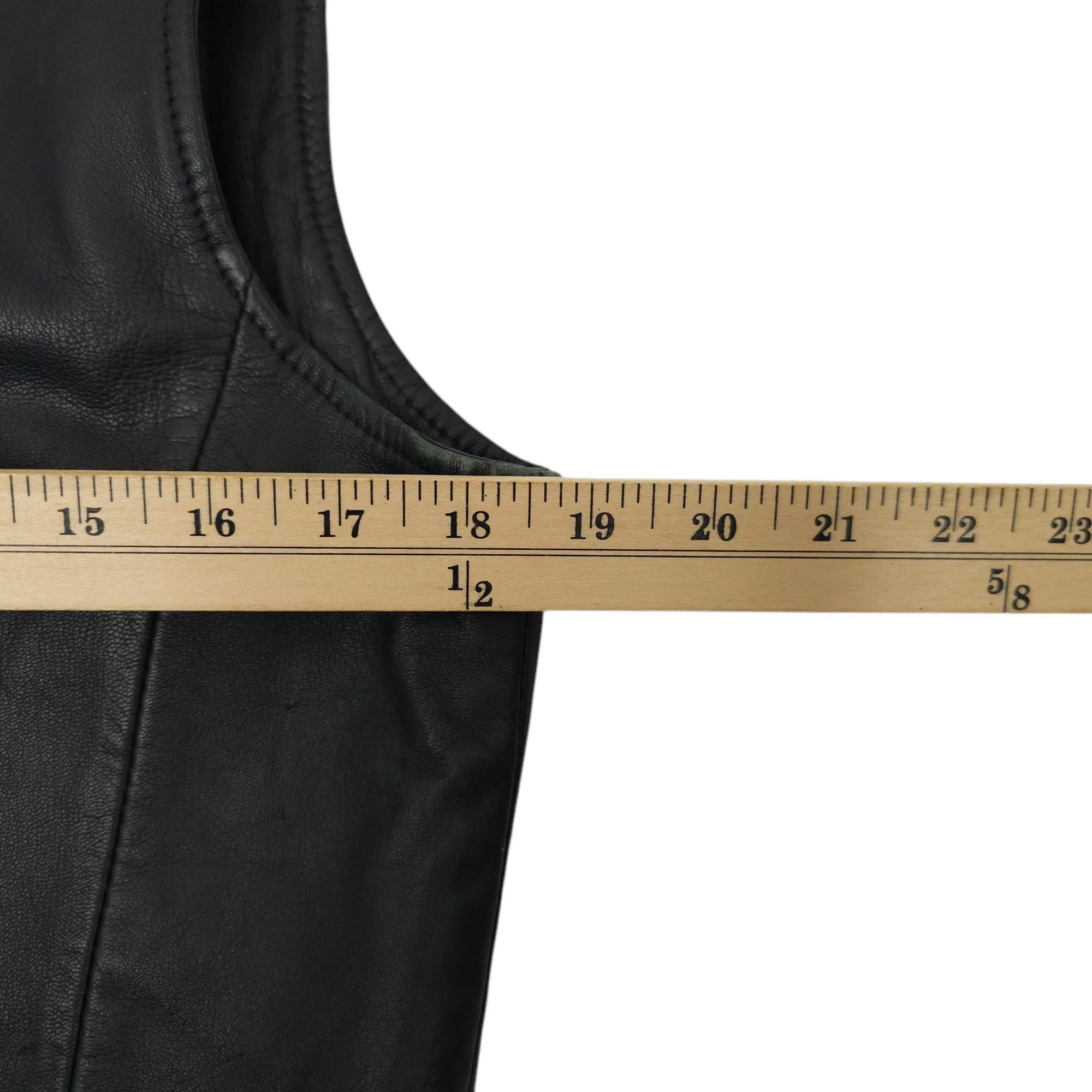 Other Saguaro Black Leather Vest Womens Size L Placket Covered Zip Size L / US 10 / IT 46 - 14 Thumbnail