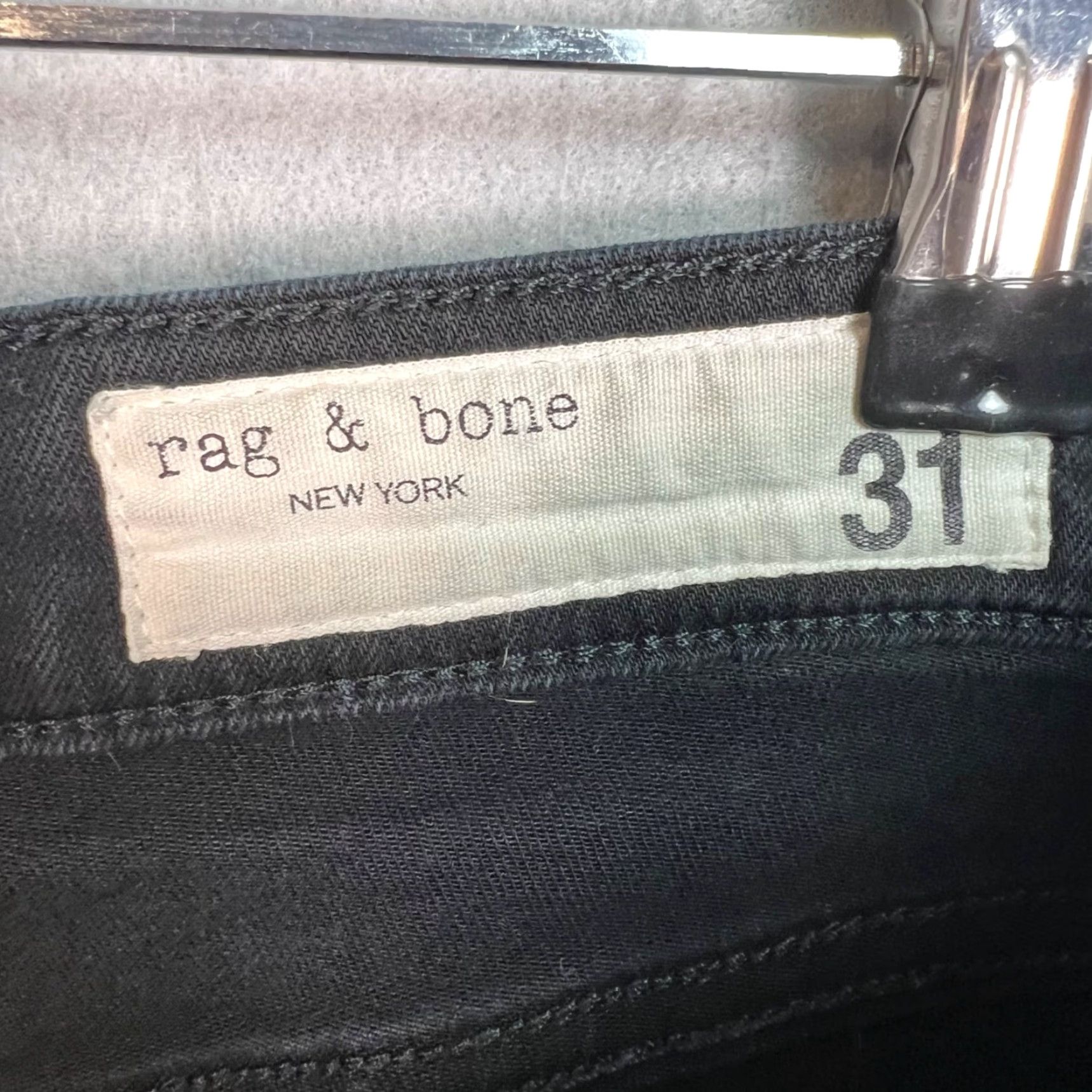 Rag & Bone Rag & Bone High-Rise Skinny Jeans Size 31 Black Denim Cotton Blend Womens Size 24" / US 00 / IT 34 - 3 Thumbnail