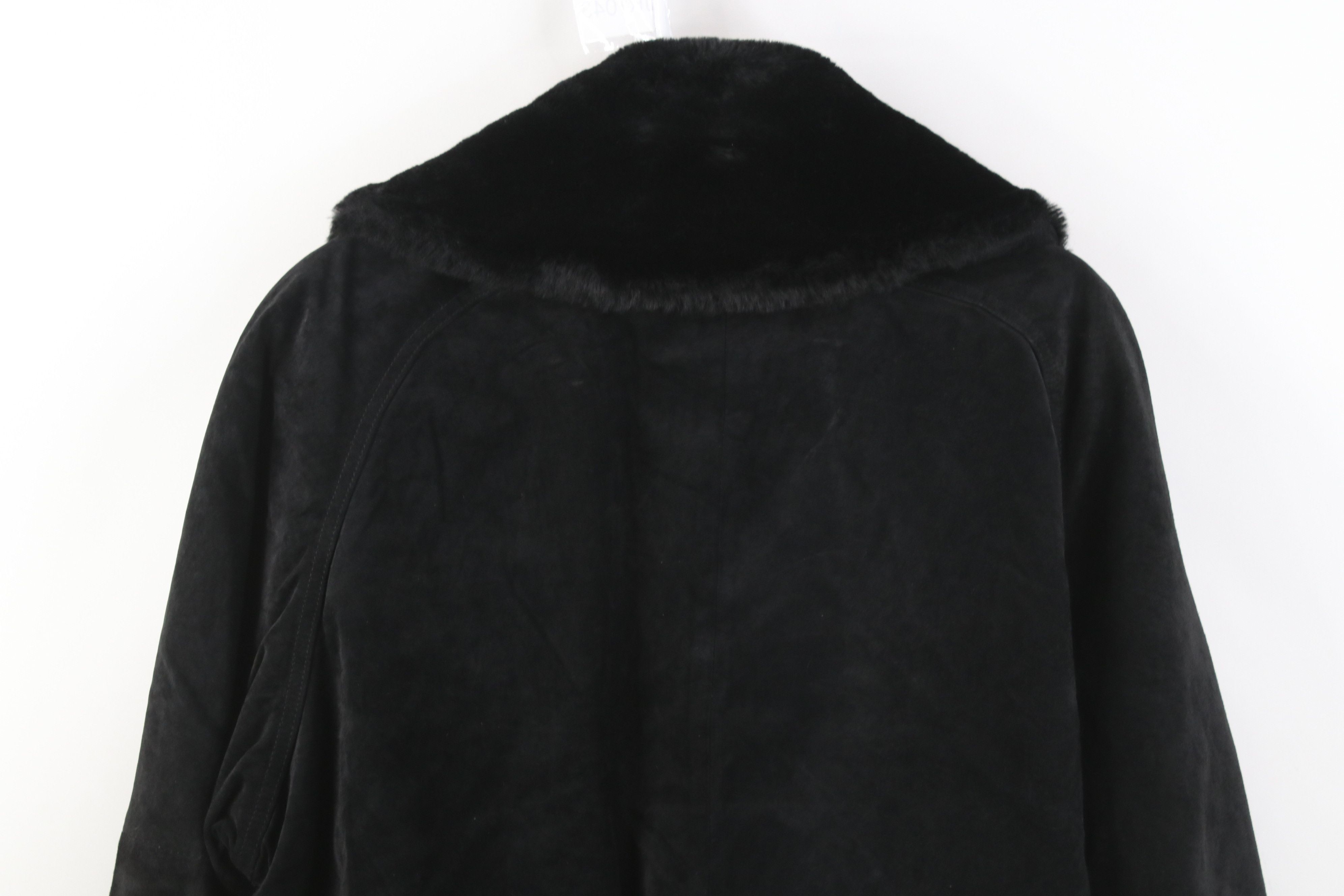 Vintage Vintage 90s Streetwear Suede Leather Double Breasted Jacket Size L / US 10 / IT 46 - 15 Thumbnail