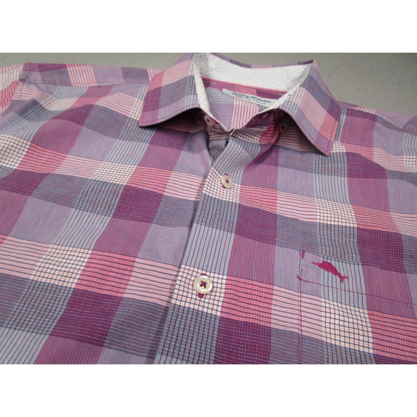 Tommy Bahama Tommy Bahama Shirt Mens Large Pink Sarasota Stretch Button Up Coolmax Flip Cuff Size US L / EU 52-54 / 3 - 2 Thumbnail
