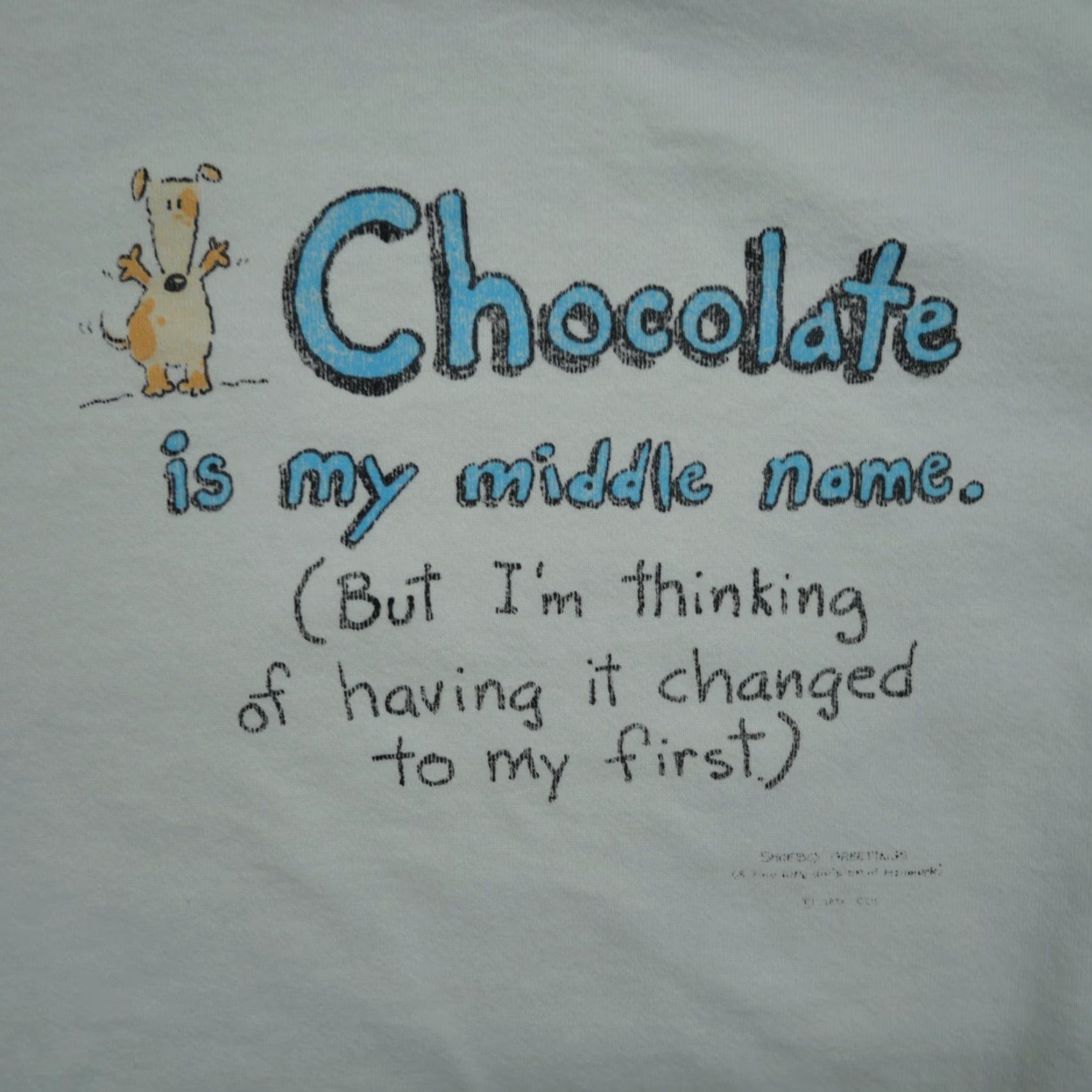 CHOCOOLATE VINTAGE Chocolate Sweatshirt Mens XL White Pullover 90s Shoebox Comedy Joke 90s Size US XL / EU 56 / 4 - 2 Thumbnail