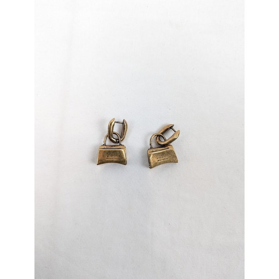 Balenciaga o1rshd1 Size: OS / Bag Earrings Bronze & Brass Antique Gold Size ONE SIZE - 1 Thumbnail