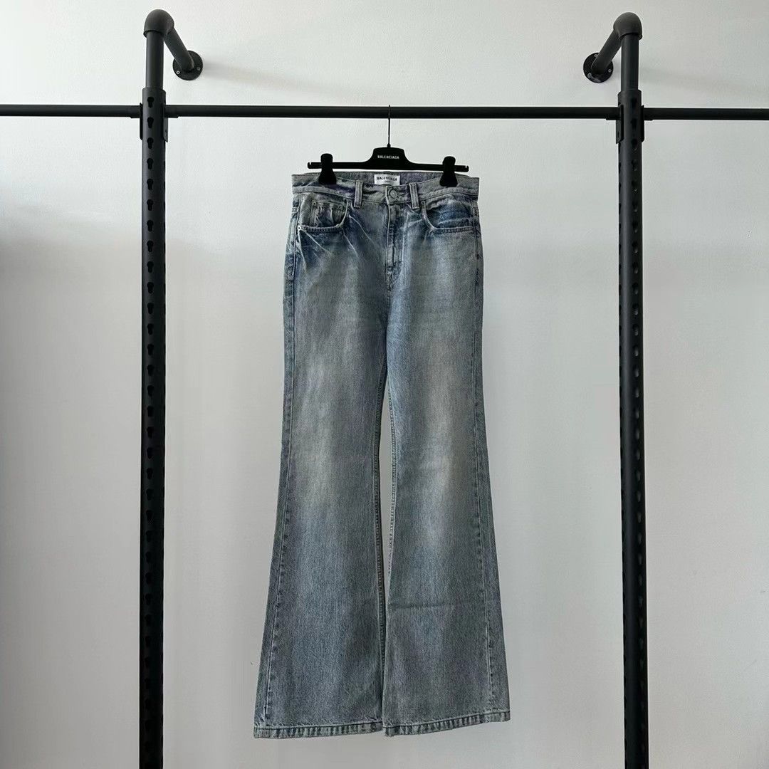 パンツ Balenciaga FW22 lost tape flared jeans Balenciaga FW22 The Lost Tapes Blue Flared Denim | Depop