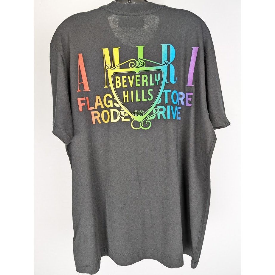 Amiri o1rshd1 Q:3 / Amiri XO Beverly Hills Tee in Black / Rainbow Size US M / EU 48-50 / 2 - 8 Thumbnail