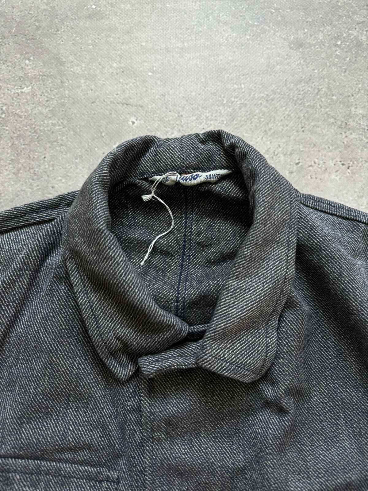 Le Laboureur × Vetra × Vintage Vintage 80s French Workwear Sanfor Denim Chore Jacket Size US S / EU 44-46 / 1 - 4 Thumbnail