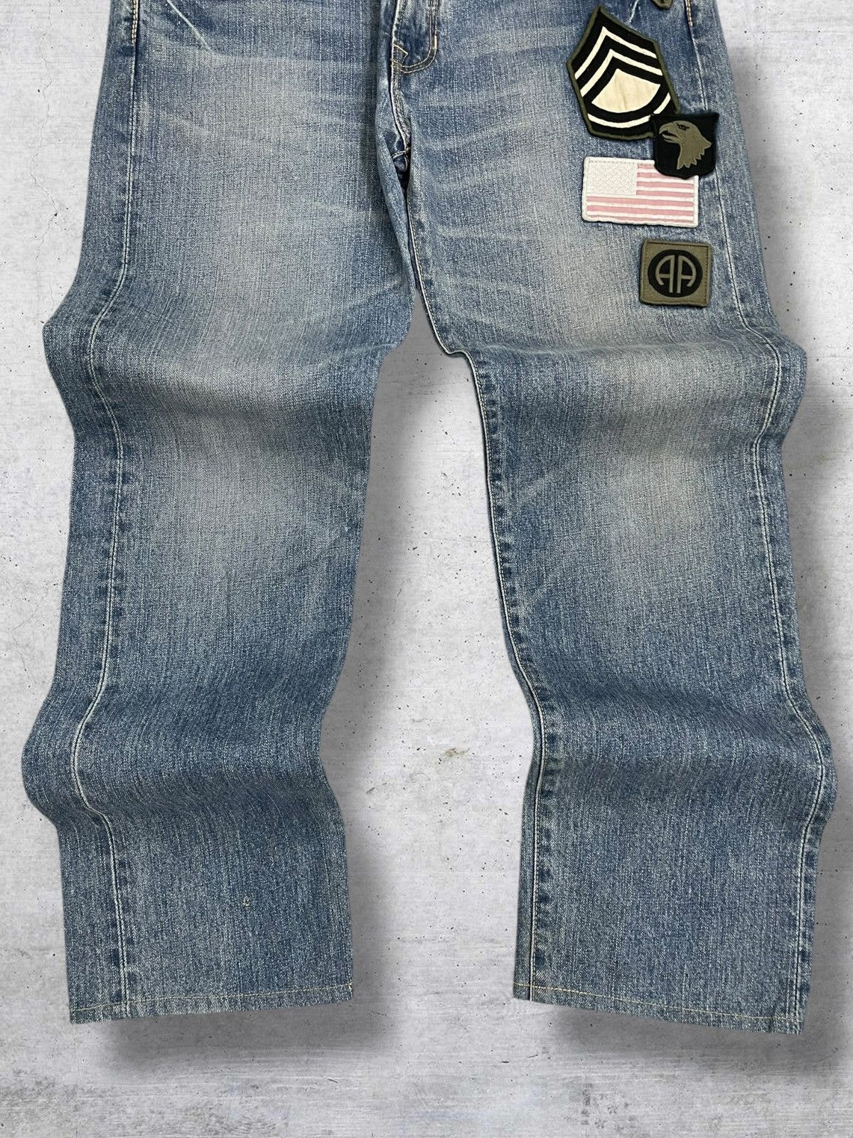 Avirex VINTAGE AVIREX OG 90S DESIGNER WAR MILITARY PATCHWORK DENIM Size US 32 / EU 48 - 3 Thumbnail