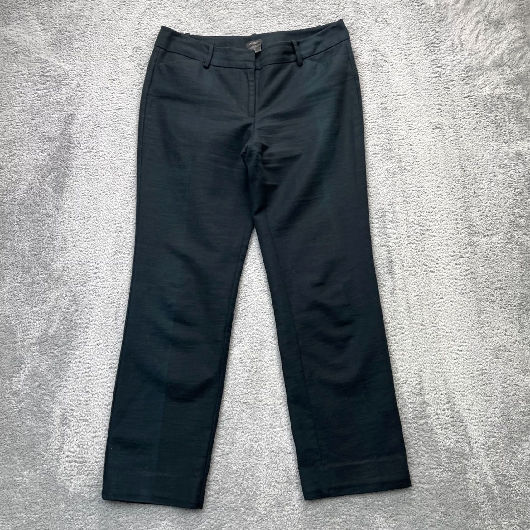 Ann Taylor Ann Taylor Pants Womens 10 Blue Signature Dress Pants Straight Leg Cotton Spandex Flat Front 28in Inseam Men? Size 32" / US 10 / IT 46 - 2 Thumbnail