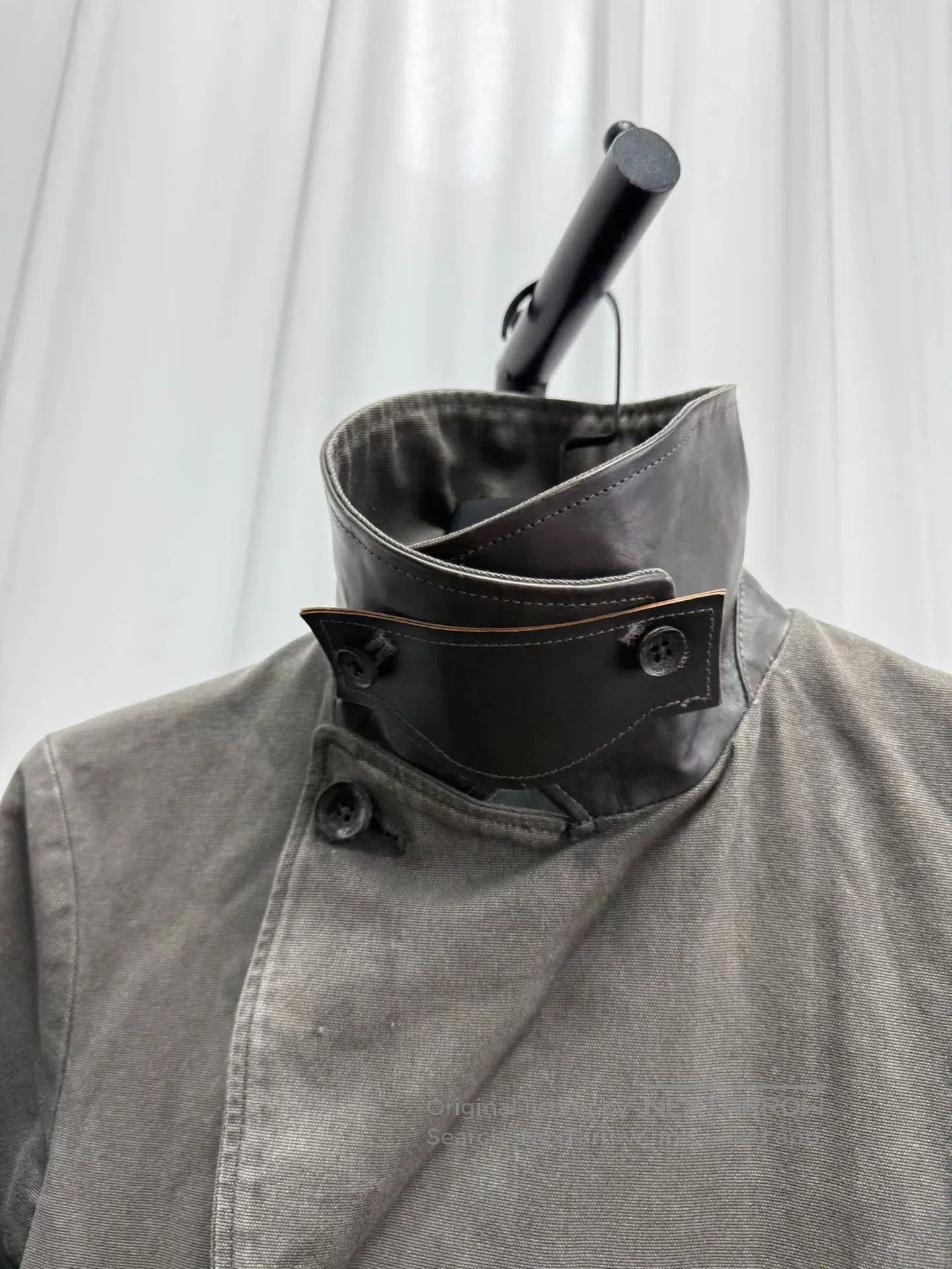 Comme des Garcons Homme Plus Backlash 拼皮水洗夹克 with Leather Details. Size US L / EU 52-54 / 3 - 3 Thumbnail