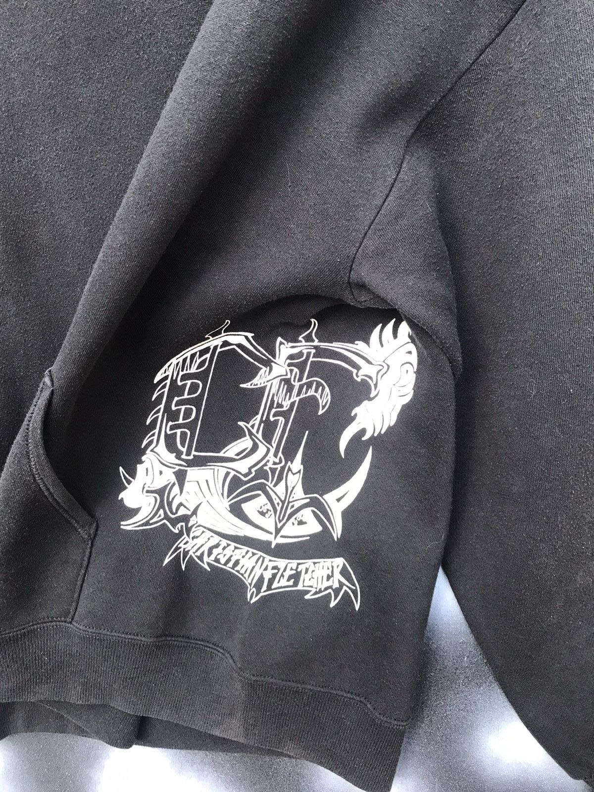 Surf Style × Vintage Faded 90s christian fletcher printed hoodie 