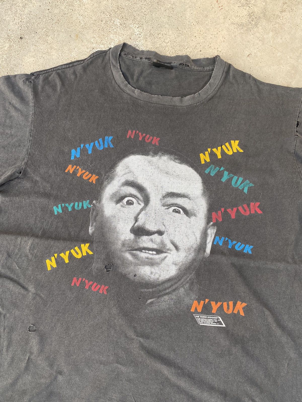 Vintage Vintage 1988 The Three Stooges Curly N’YUK Big Face Size US XL / EU 56 / 4 - 2 Thumbnail