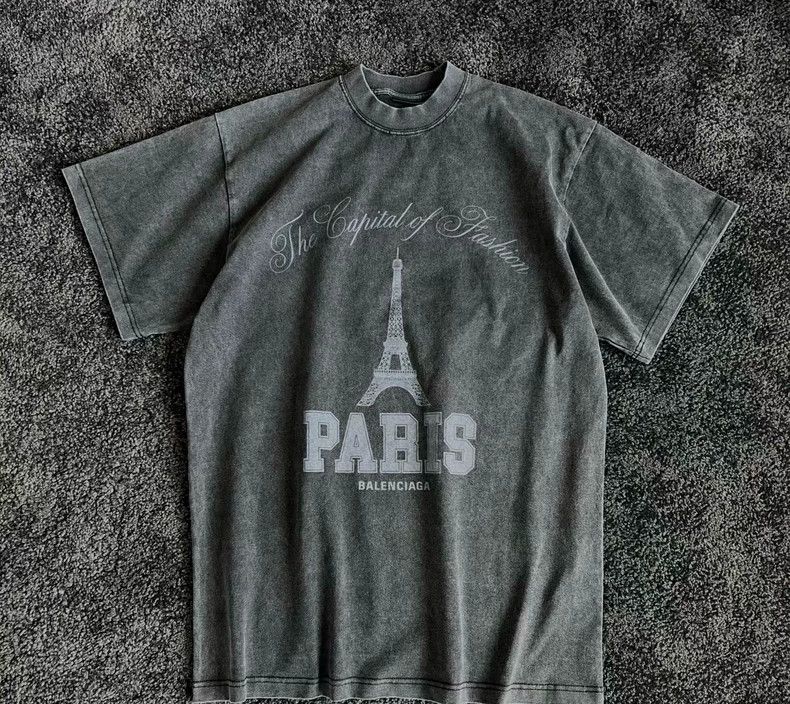 Balenciaga Balenciaga Iron tower washed short sleeve Size US S / EU 44-46 / 1 - 1 Thumbnail