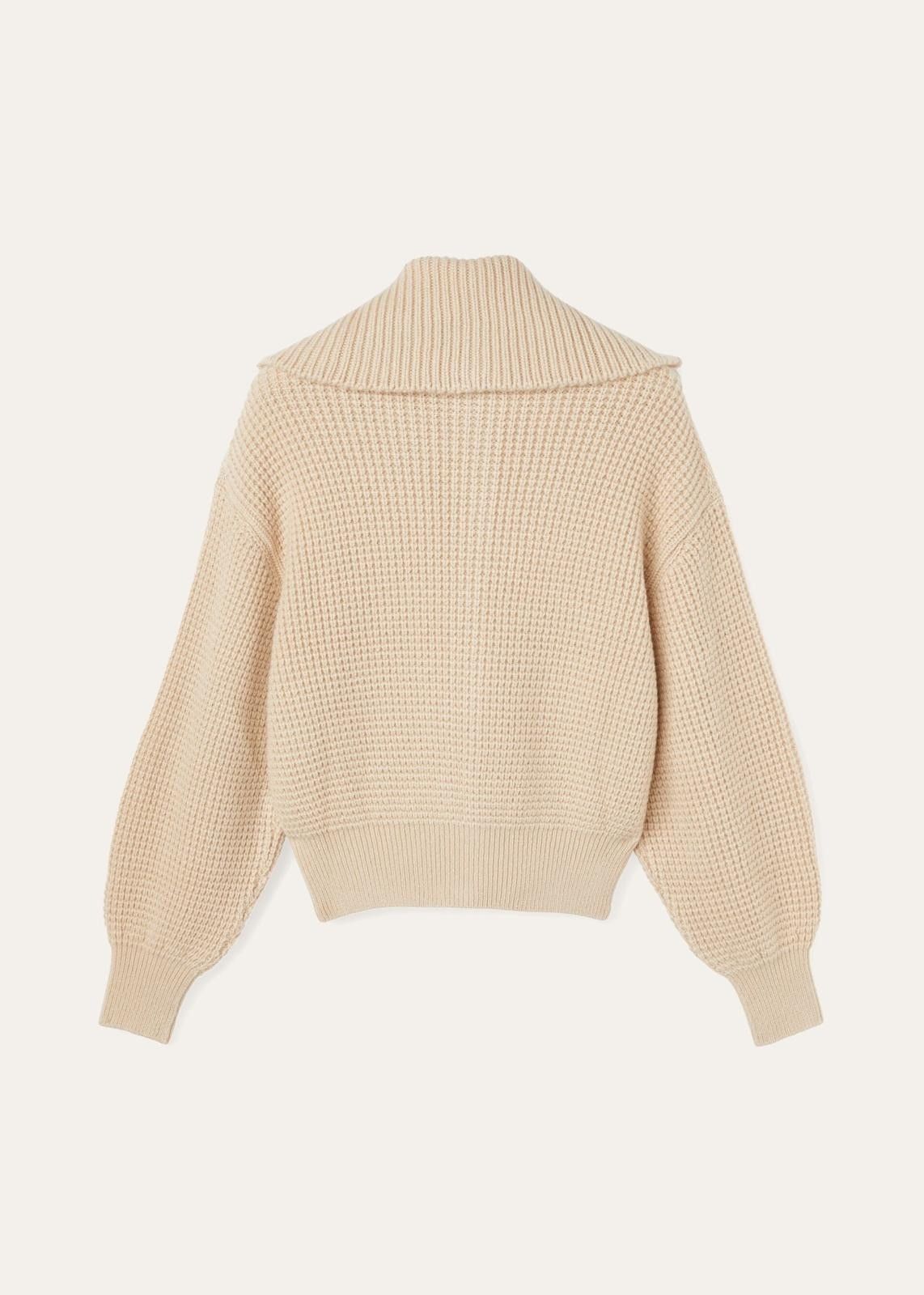 Loro Piana o1srvl11e0824 Yamba High Neck Bomber Jacket in Beige Size XL / US 12-14 / IT 48-50 - 2 Thumbnail