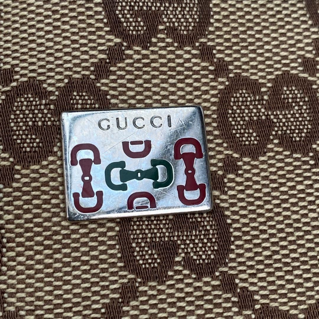 Gucci Gucci - Hobo Handbag Shoulder Bag Monogram Brown Leather GG Size ONE SIZE - 6 Thumbnail