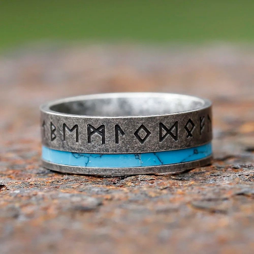 Jewelry Amulet Rune Viking Ring Streetwear Jewelry Fashion Gift Size ONE SIZE - 4 Thumbnail