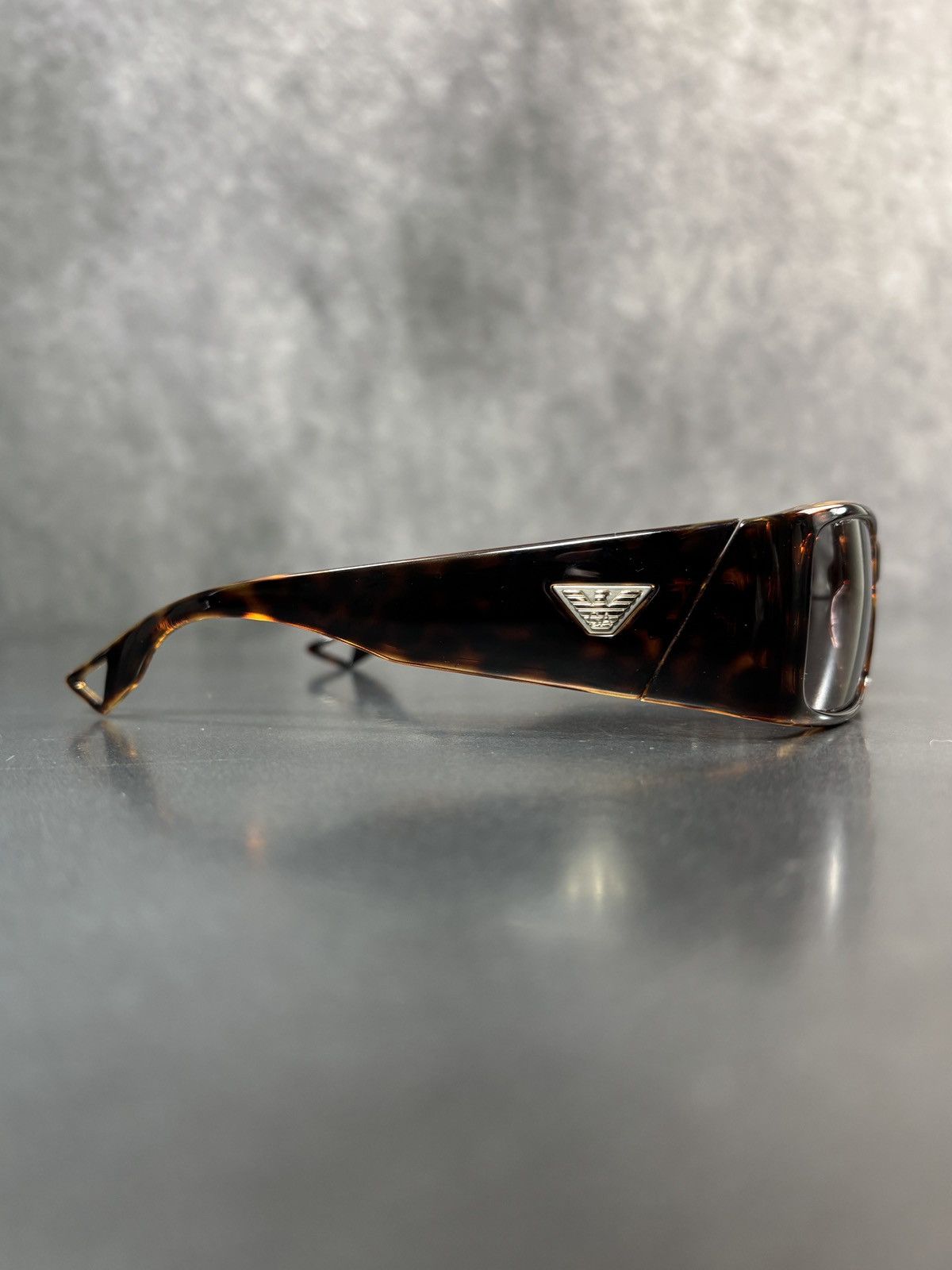 Emporio Armani × Giorgio Armani Emporio Armani Sunglasses Sporty EA 9538/S Wrap Y2K Brown Size ONE SIZE - 14 Thumbnail