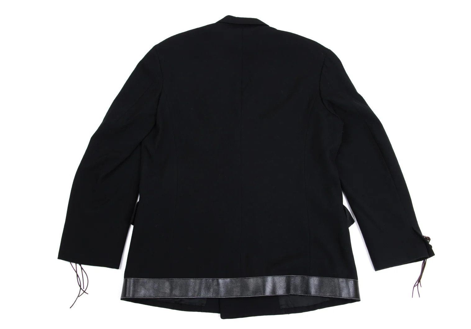 Yohji Yamamoto Yohji Yamamoto Leather Wool Peak Lapel Jacket Size US M / EU 48-50 / 2 - 14 Thumbnail