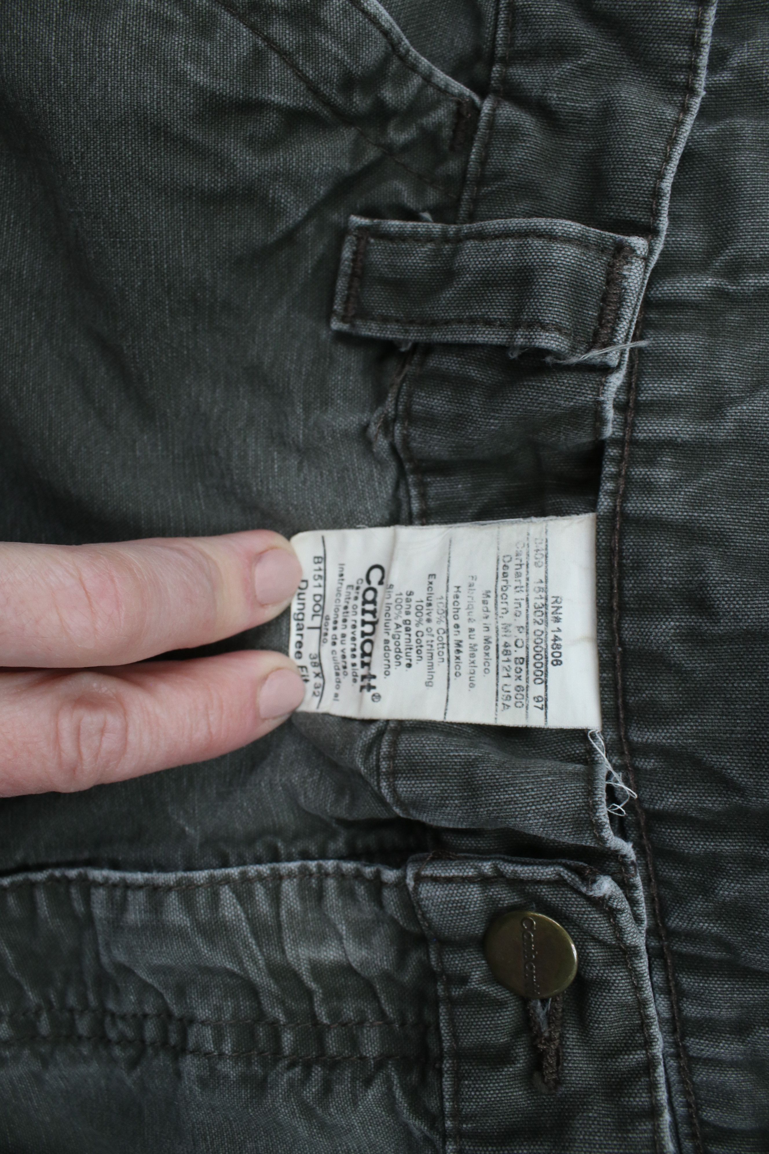 Carhartt × Vintage Vintage Y2K Carhartt Spell Out Wide Leg Dungaree Pants Green Size US 38 / EU 54 - 7 Thumbnail