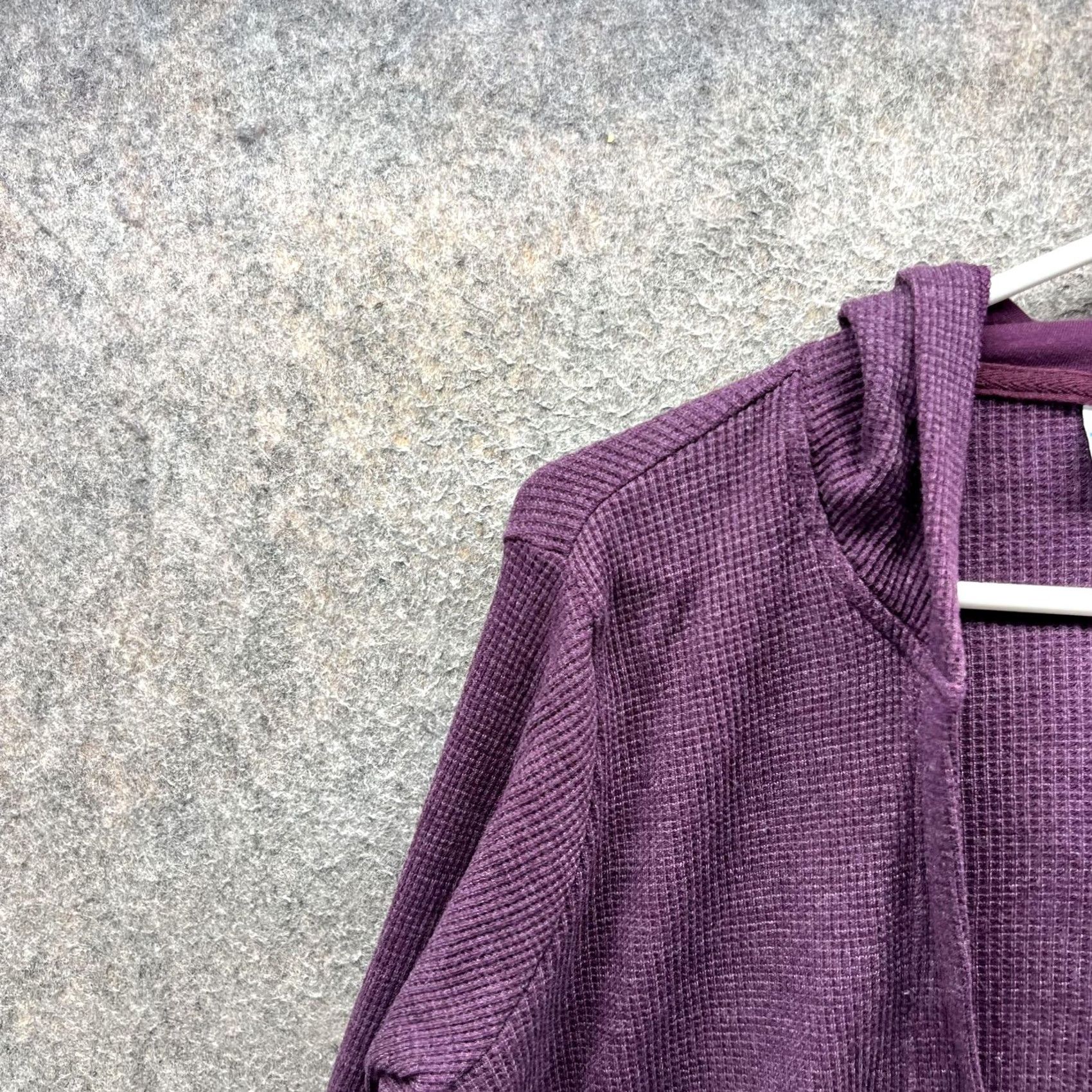 Vintage VINTAGE Columbia Sweater Womens XS Purple Waffle Knit Hooded Open Front Lightweight Size XS / US 0-2 / IT 36-38 - 3 Thumbnail