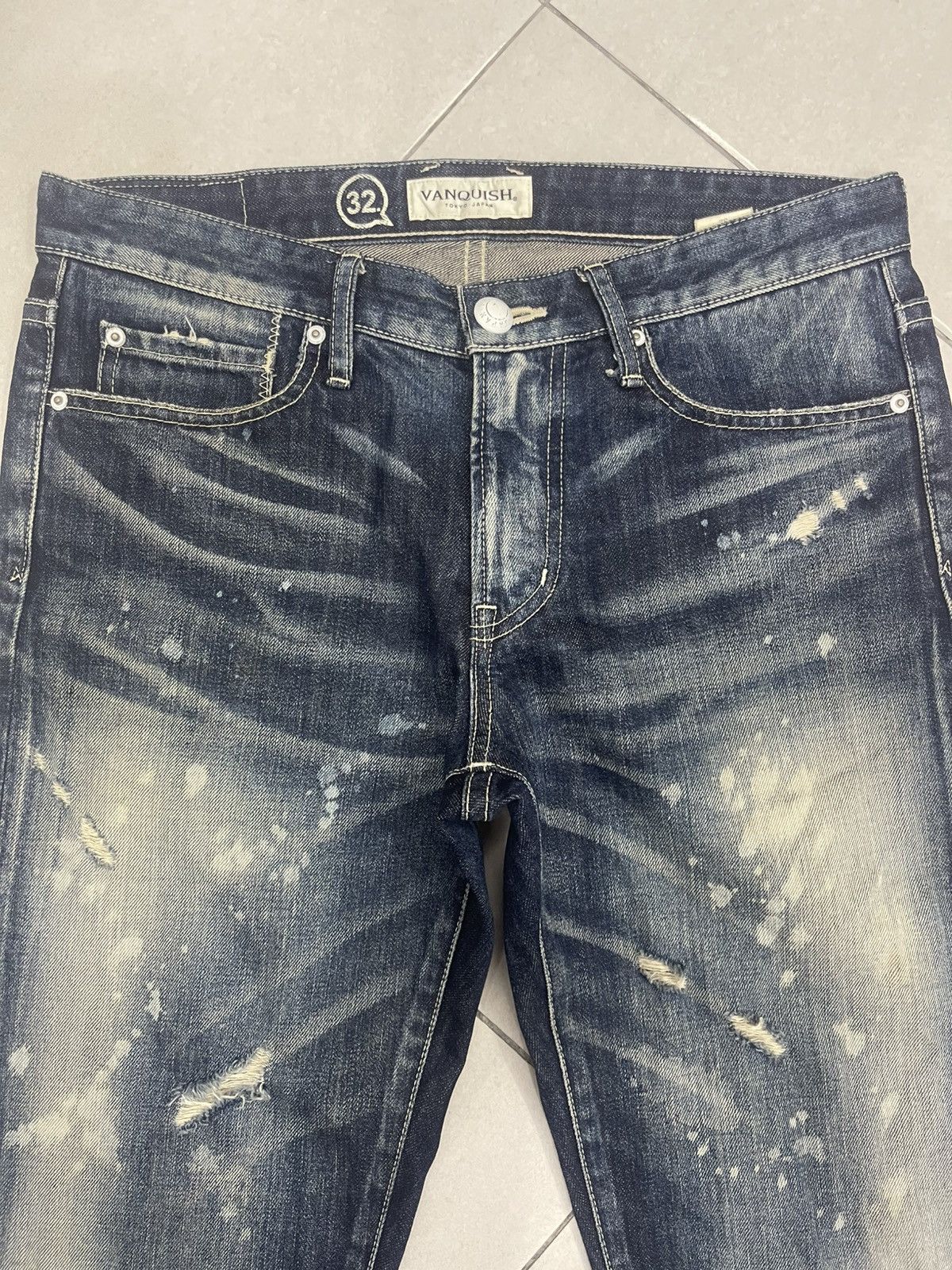 Vanquish Vanquish "Hello World" Paint Splatter Distressed Denim Size US 32 / EU 48 - 4 Thumbnail