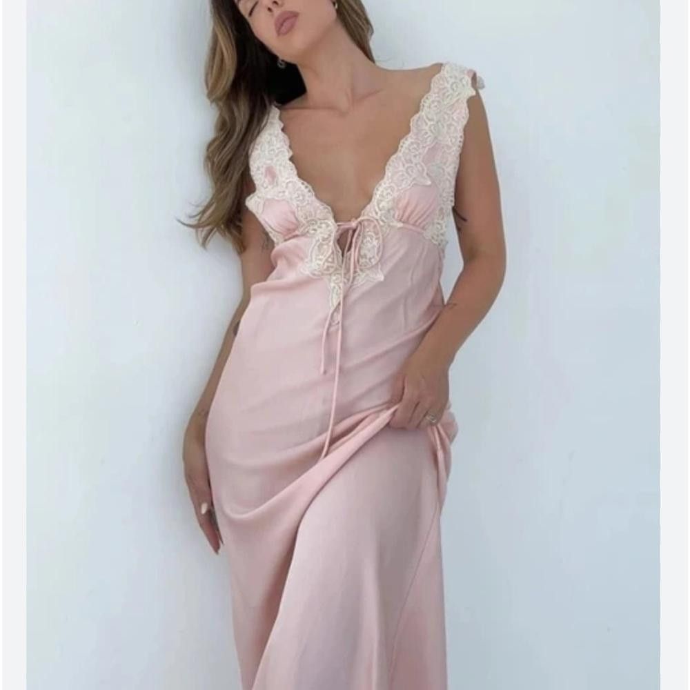 strapless open back dress Delta Dress (Pink Floral) main image 1