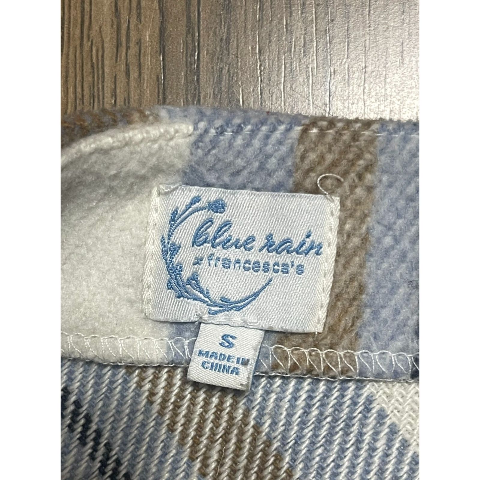 Vintage Blue Rain by Francesca's Skirt Women's Small Brown White Blue Side Zip Size 28" / US 6 / IT 42 - 5 Thumbnail