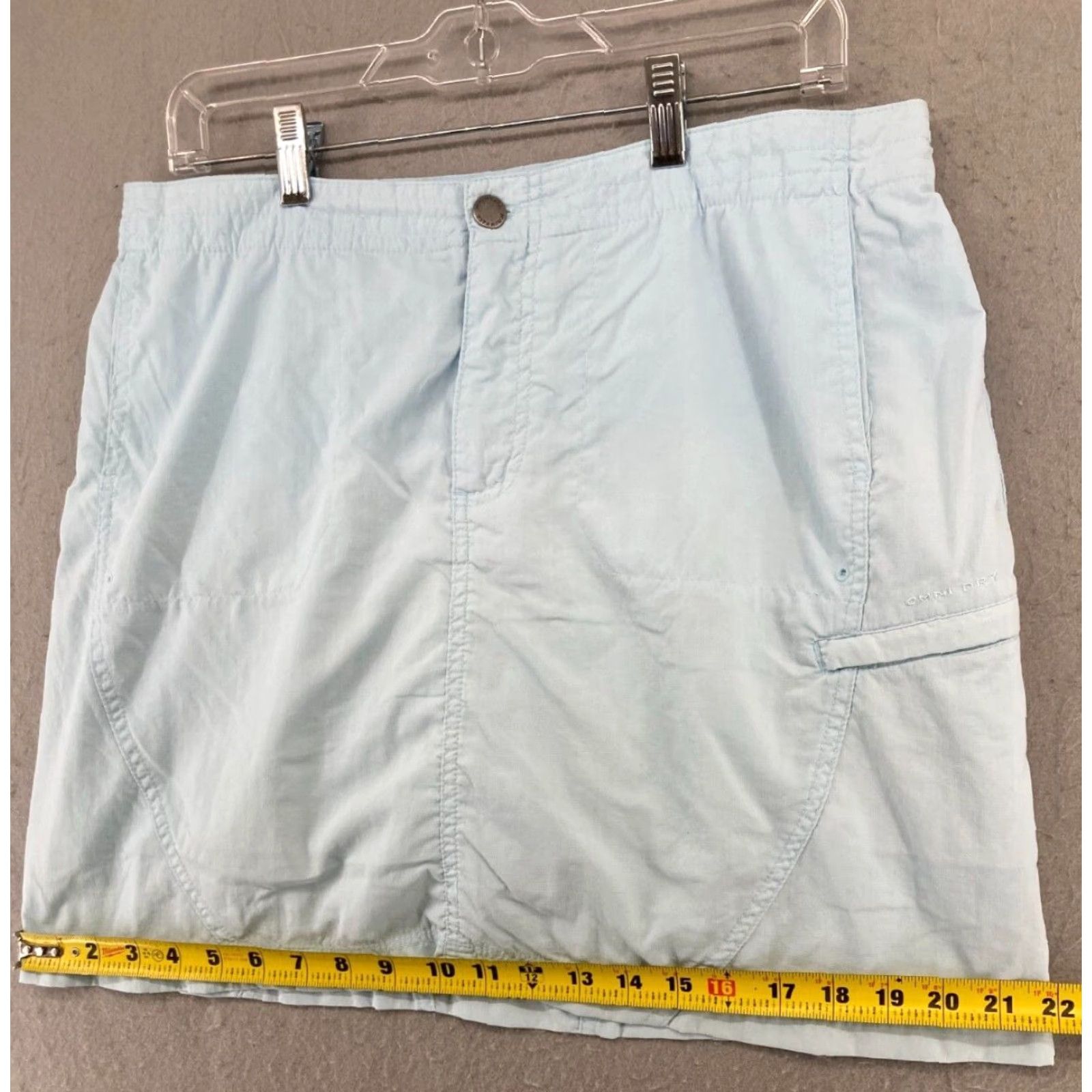 Vintage Columbia Skirt Womens 10 Blue Titanium OmniDry Rip Stop Mini Short Pockets Logo Beach Hiking Casual Travel Spring Summer Fall Women XS-XL Size 32" / US 10 / IT 46 - 3 Thumbnail
